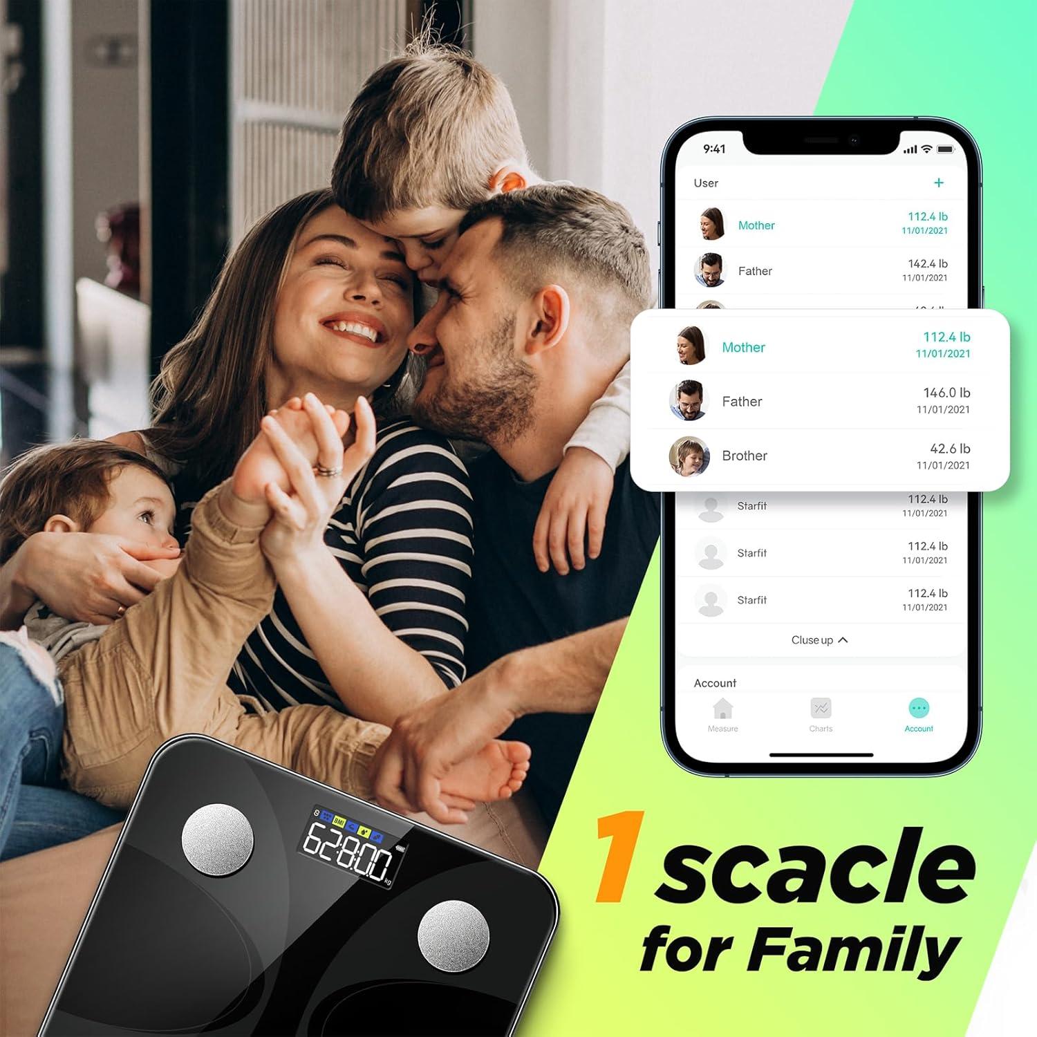 Báscula Digital RunSTAR con Pantalla Grande y Análisis Corporal