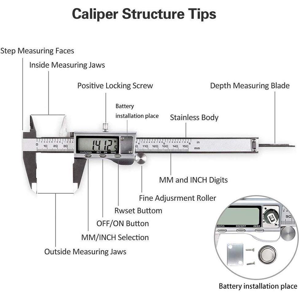 Calibrador Digital GOSCIEN 150 mm Acero Inoxidable LCD
