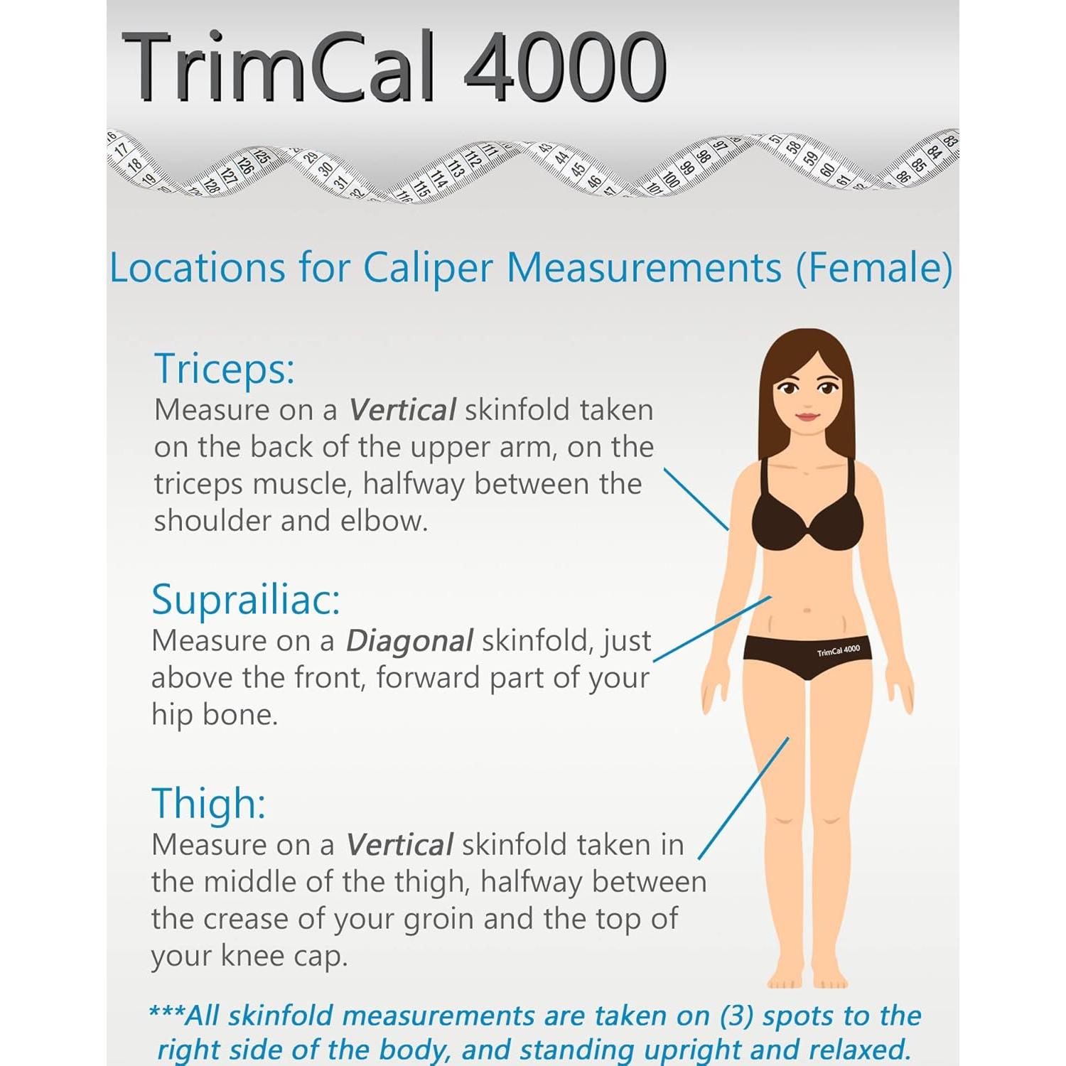 Calibrador de grasa corporal Sequoia Trimcal 4000 con cinta