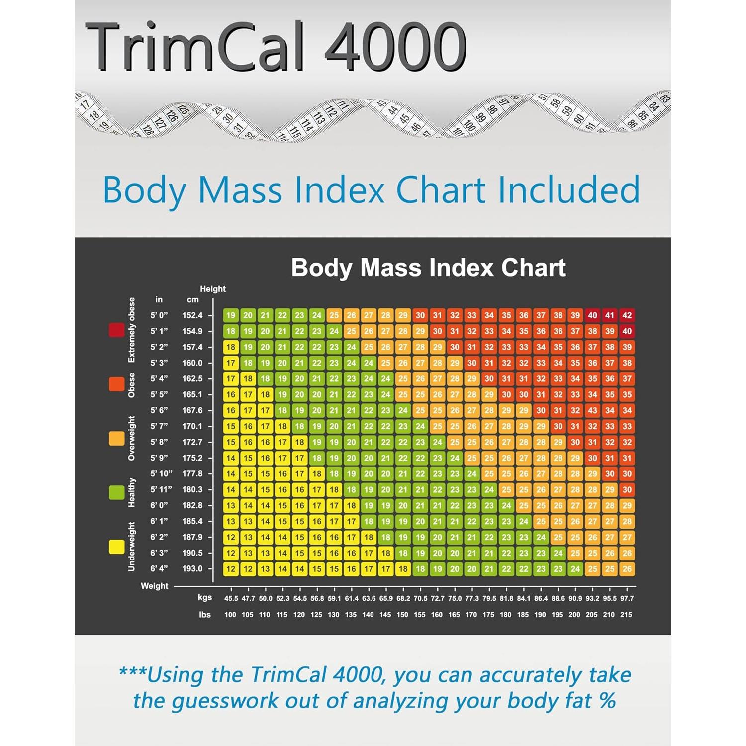 Calibrador de grasa corporal Sequoia Trimcal 4000 con cinta