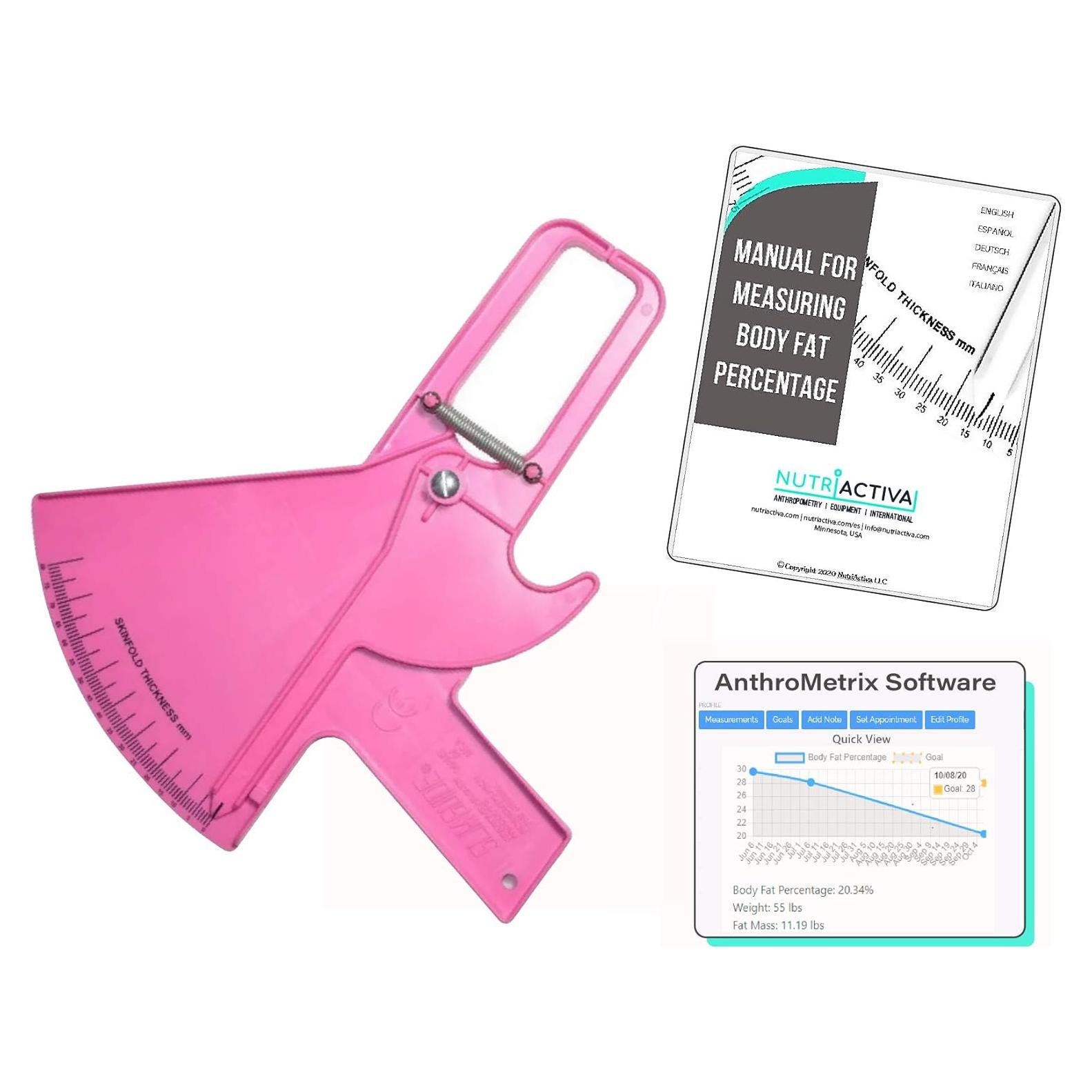 Calibrador de Pliegues Cutáneos Slim Guide AnthroFlex Rosa