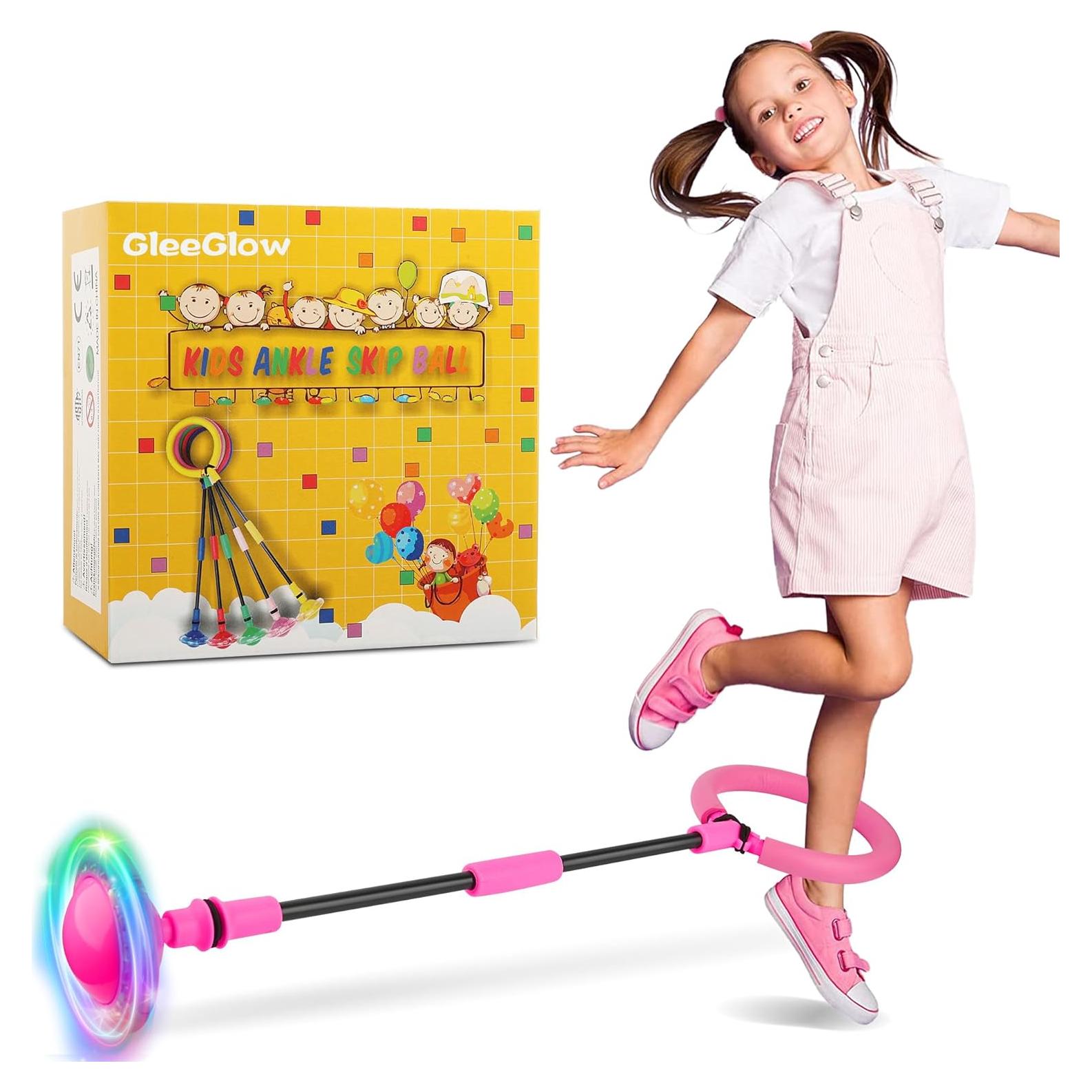 Pelota de Salto para Tobillo GleeGlow Rosa - Juguete Iluminado