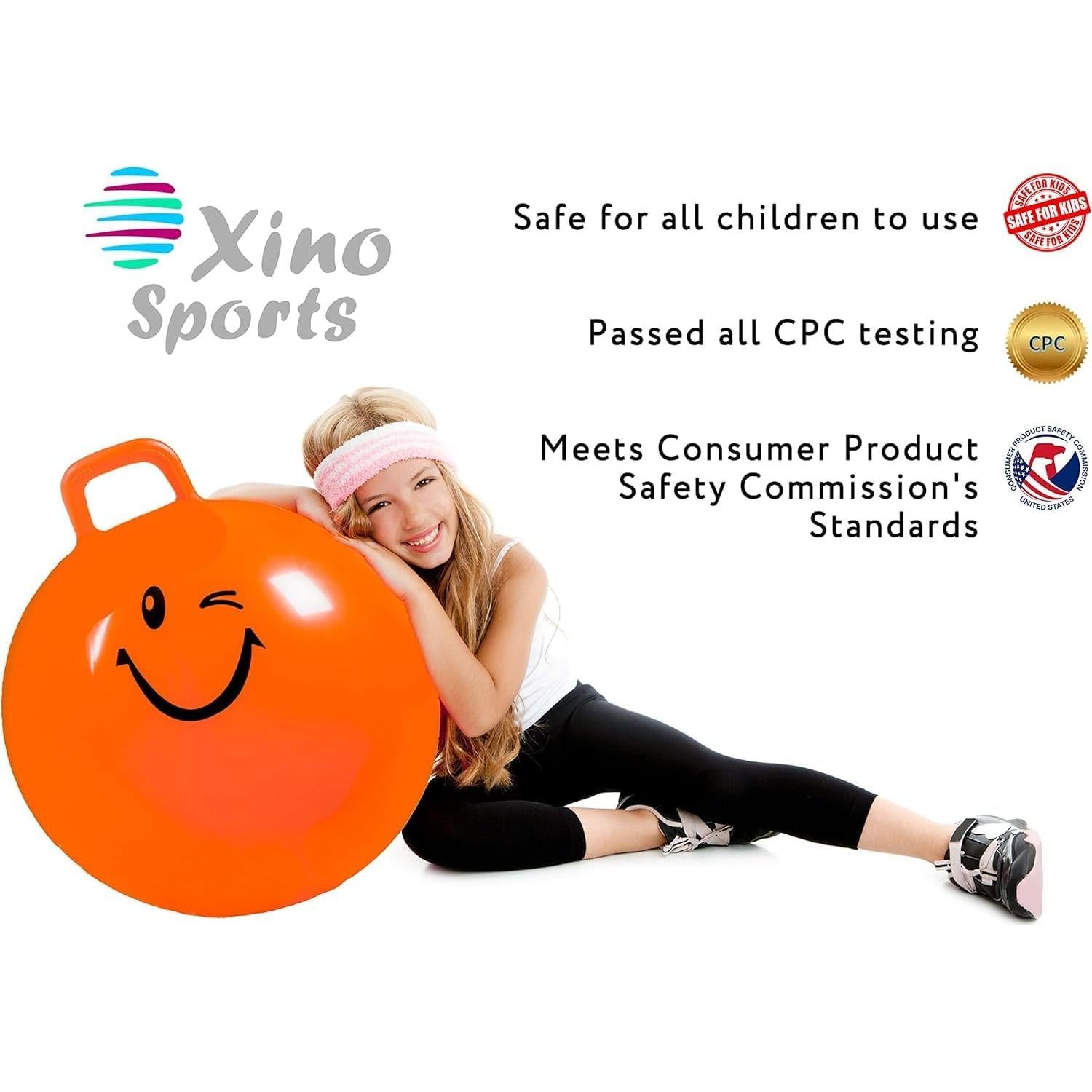 Bola Saltarina Xino Sports Naranja 56 cm para Niños y Adultos