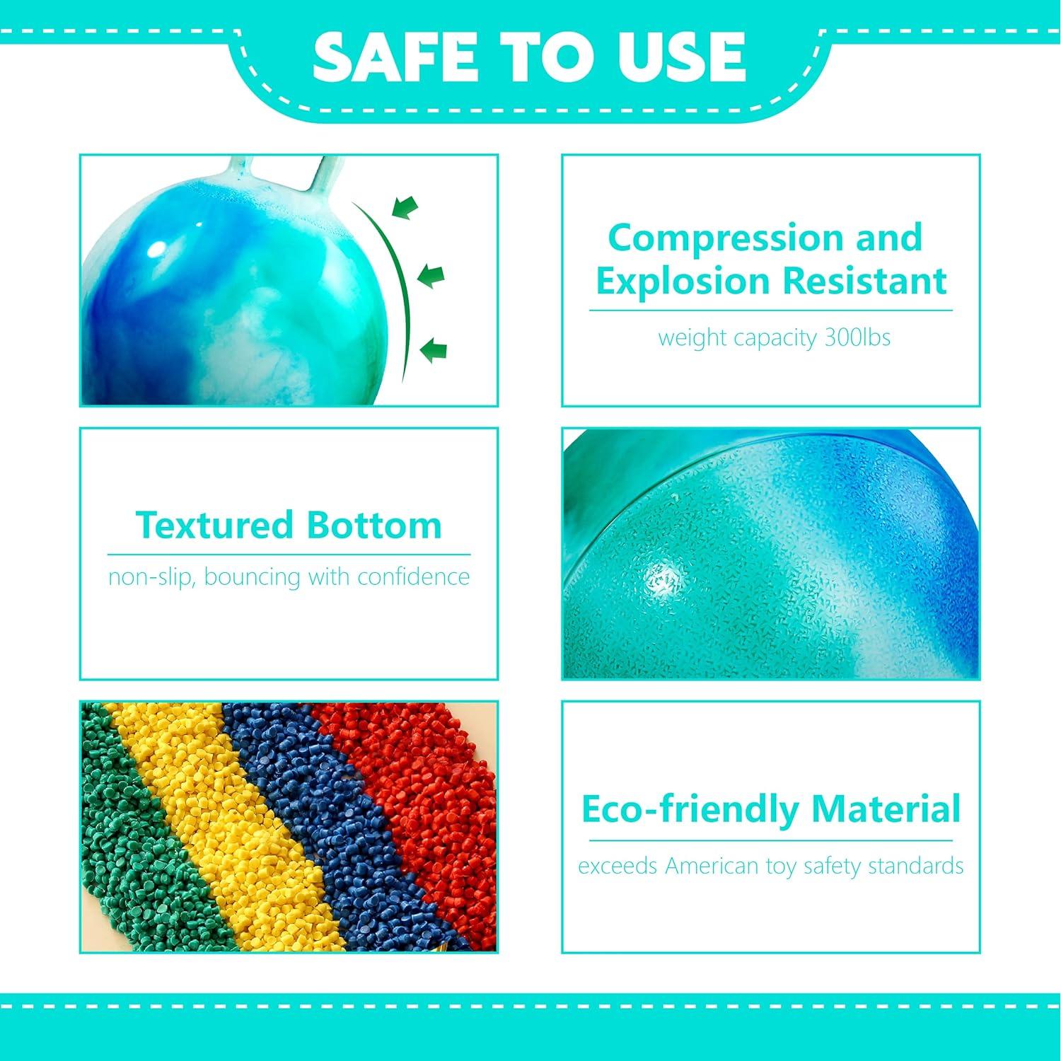 Bola Saltarina EVERICH 38 cm con Mango - Juguete Inflable para Niños