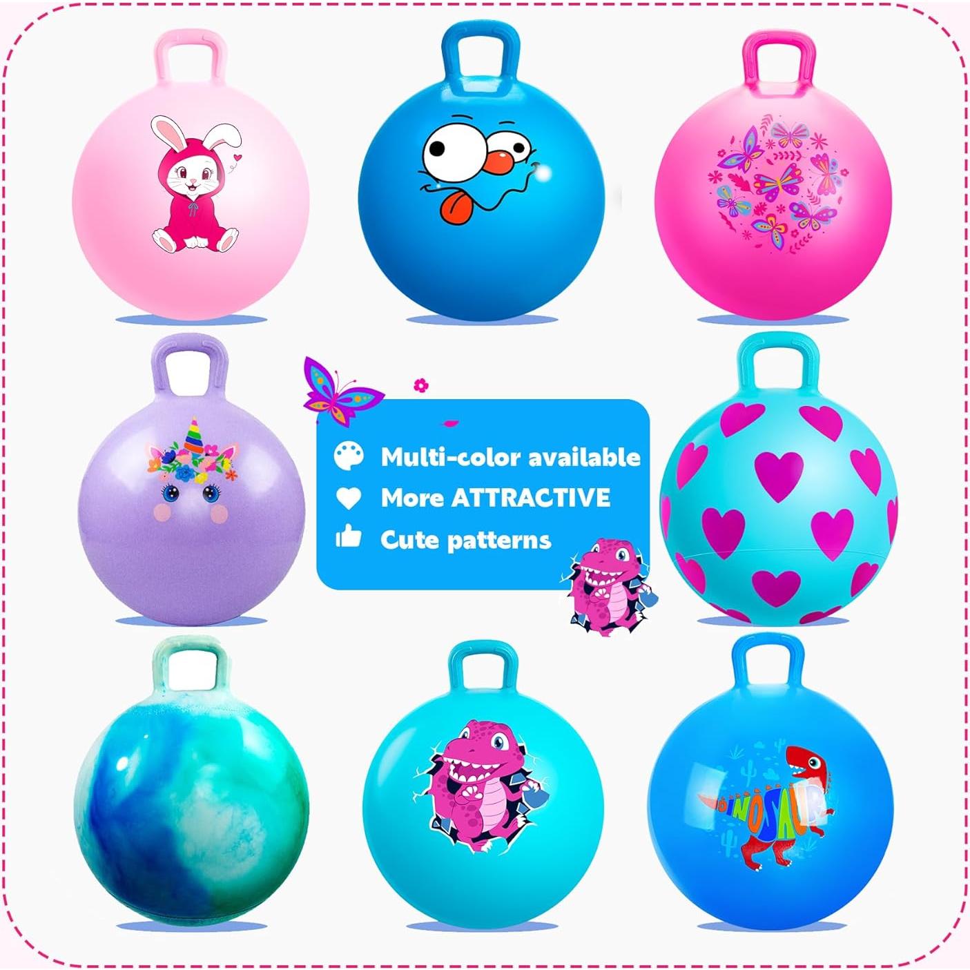 Bola Saltarina EVERICH 38 cm con Mango - Juguete Inflable para Niños