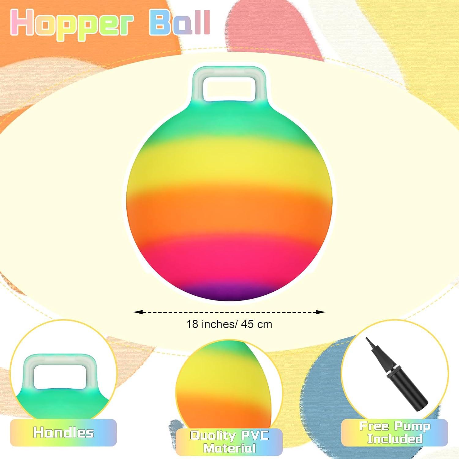 Pelotas Rebotadoras Poen 2 Pcs 45 cm Arcoíris con Bomba