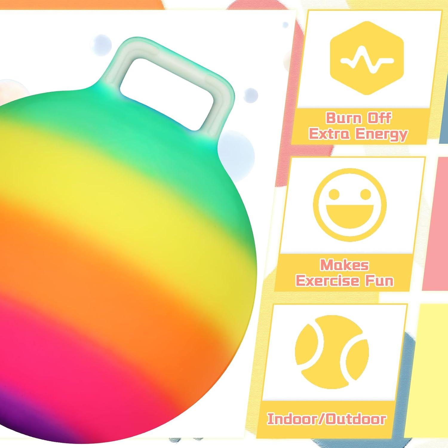 Pelotas Rebotadoras Poen 2 Pcs 45 cm Arcoíris con Bomba