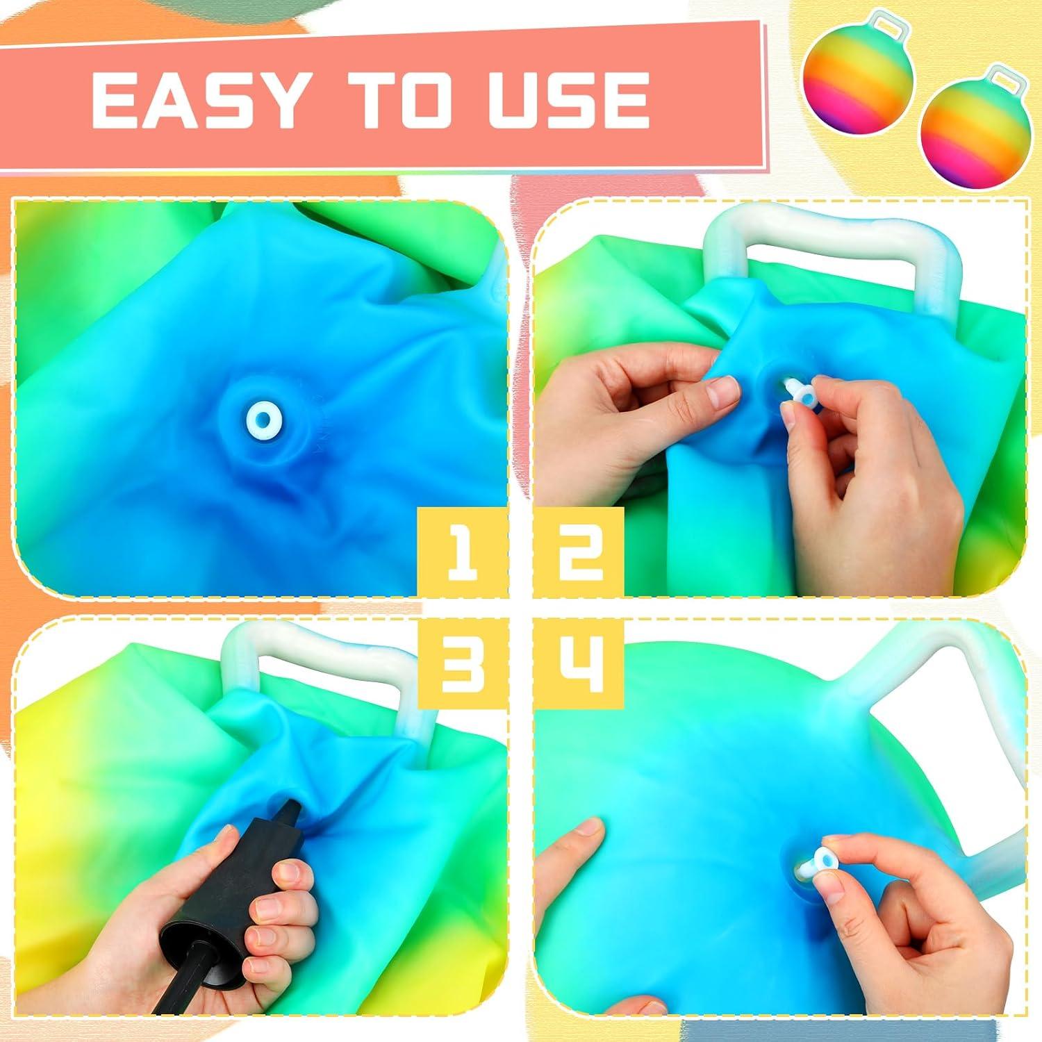 Pelotas Rebotadoras Poen 2 Pcs 45 cm Arcoíris con Bomba