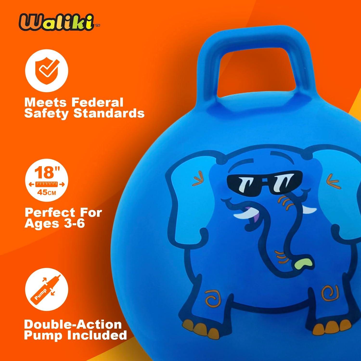 Pelota Saltarina Waliki 45 cm para Niños 3-6 Años Azul