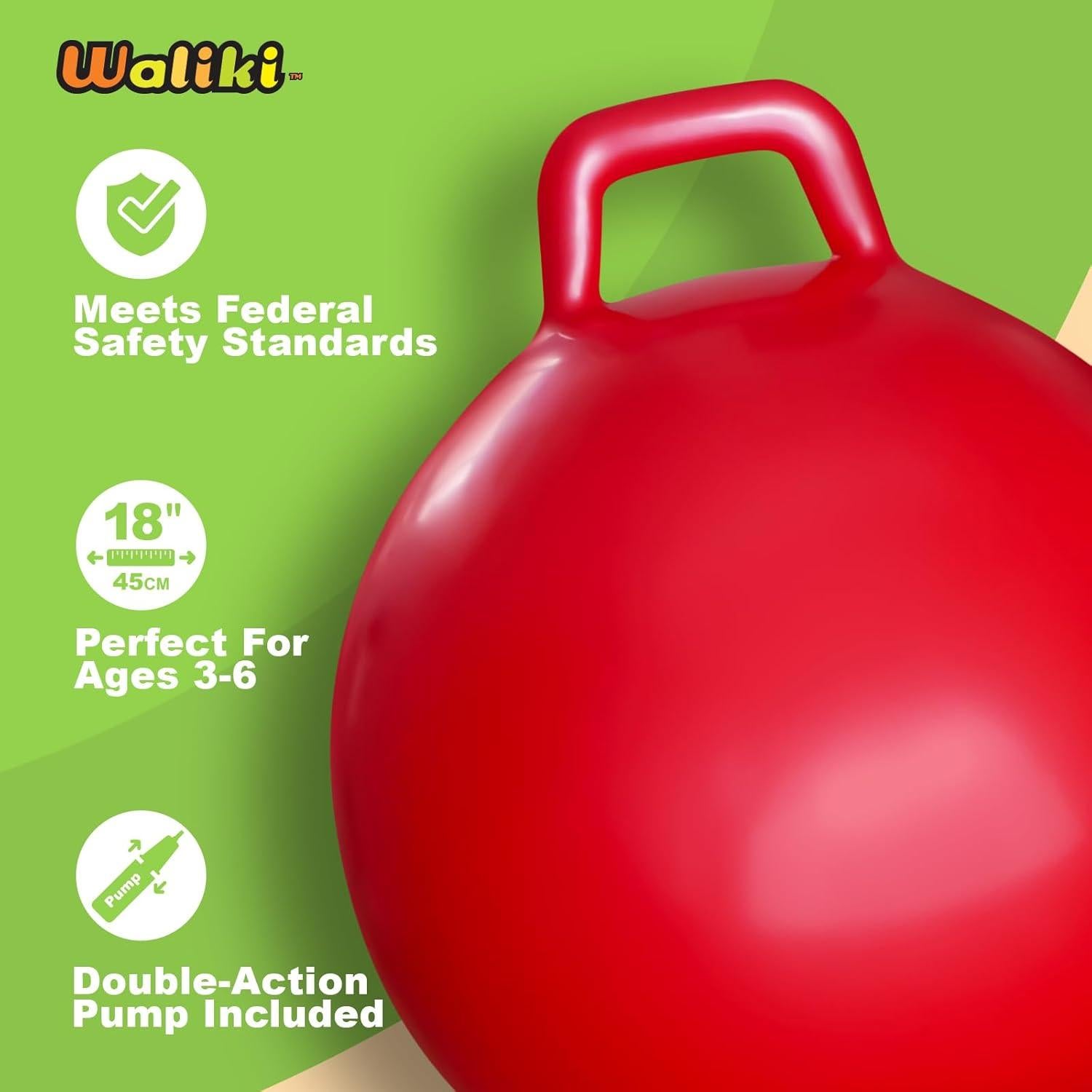 Pelota Saltarina Waliki 45 cm para Niños 3-6 Años