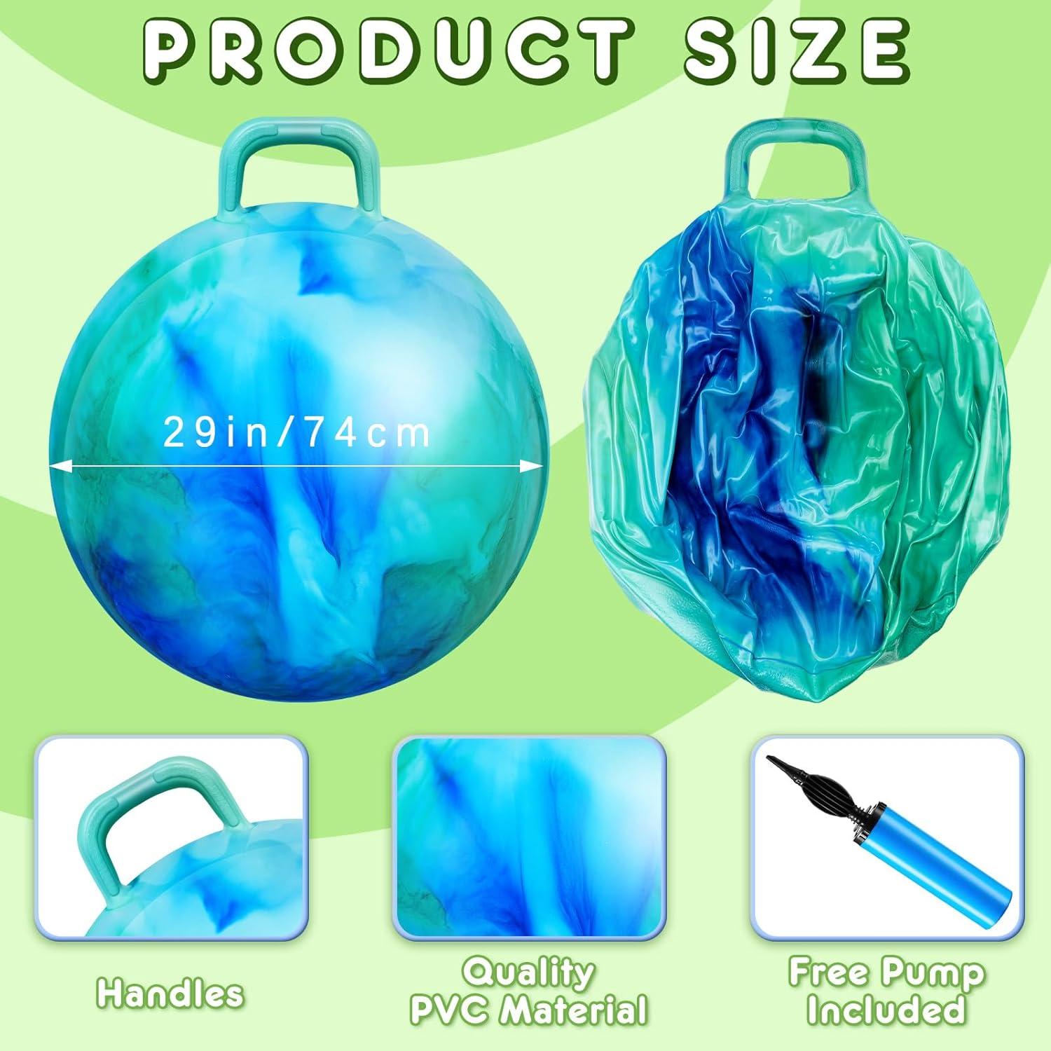 Pelotas Saltarinas Inflables Lewtemi 74 cm con Mango y Bomba