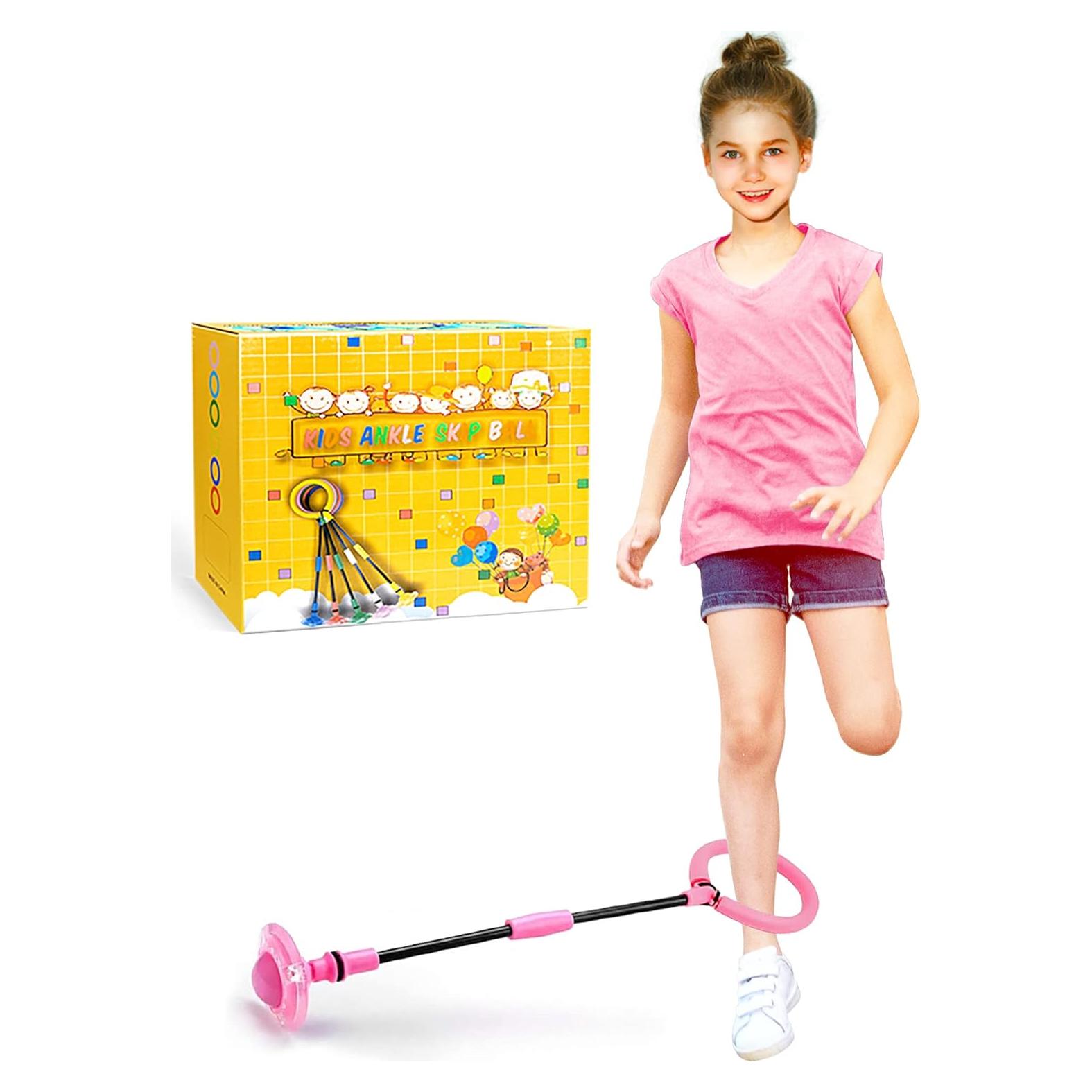 Bola de Salto de Tobillo ILNCLUY Rosa con Luces LED 64 cm