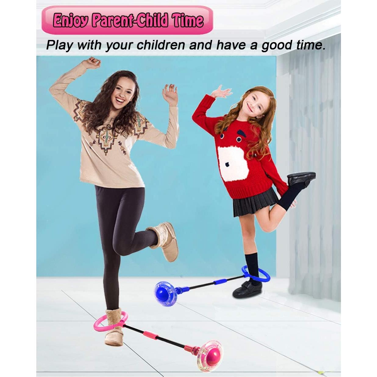 Bola de Salto de Tobillo ILNCLUY Rosa con Luces LED 64 cm