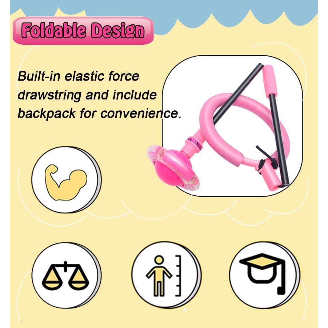 Bola de Salto de Tobillo ILNCLUY Rosa con Luces LED 64 cm