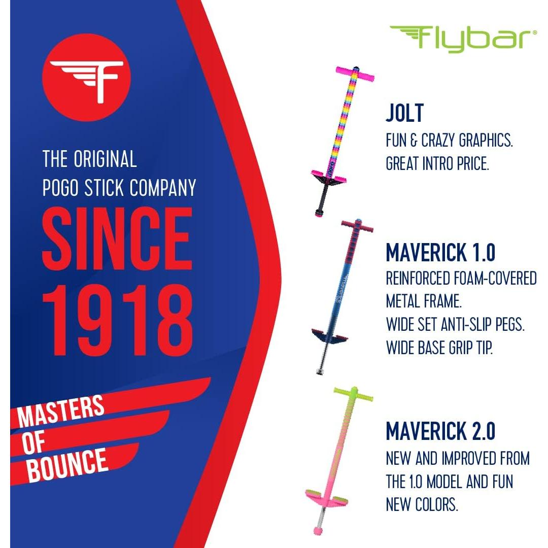 Pogo Stick Flybar Maverick para Niños 5+ Años 18-36 kg