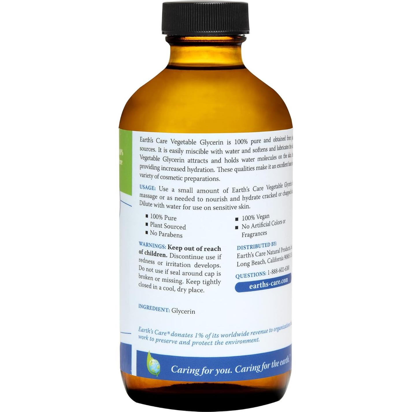 Glicerina Vegetal 100% Pura Earth's Care 236.6 ML Hidratante