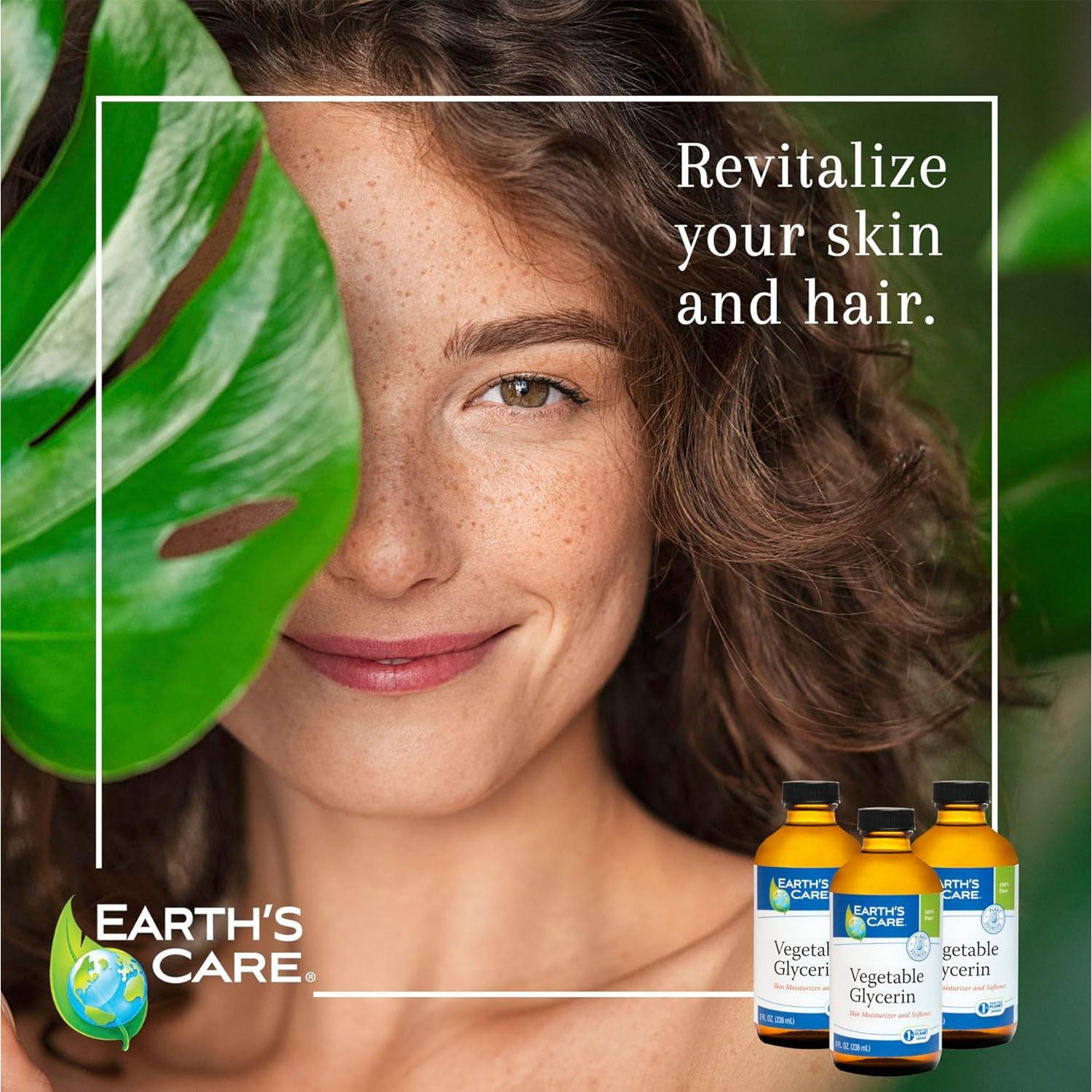 Glicerina Vegetal 100% Pura Earth's Care 236.6 ML Hidratante