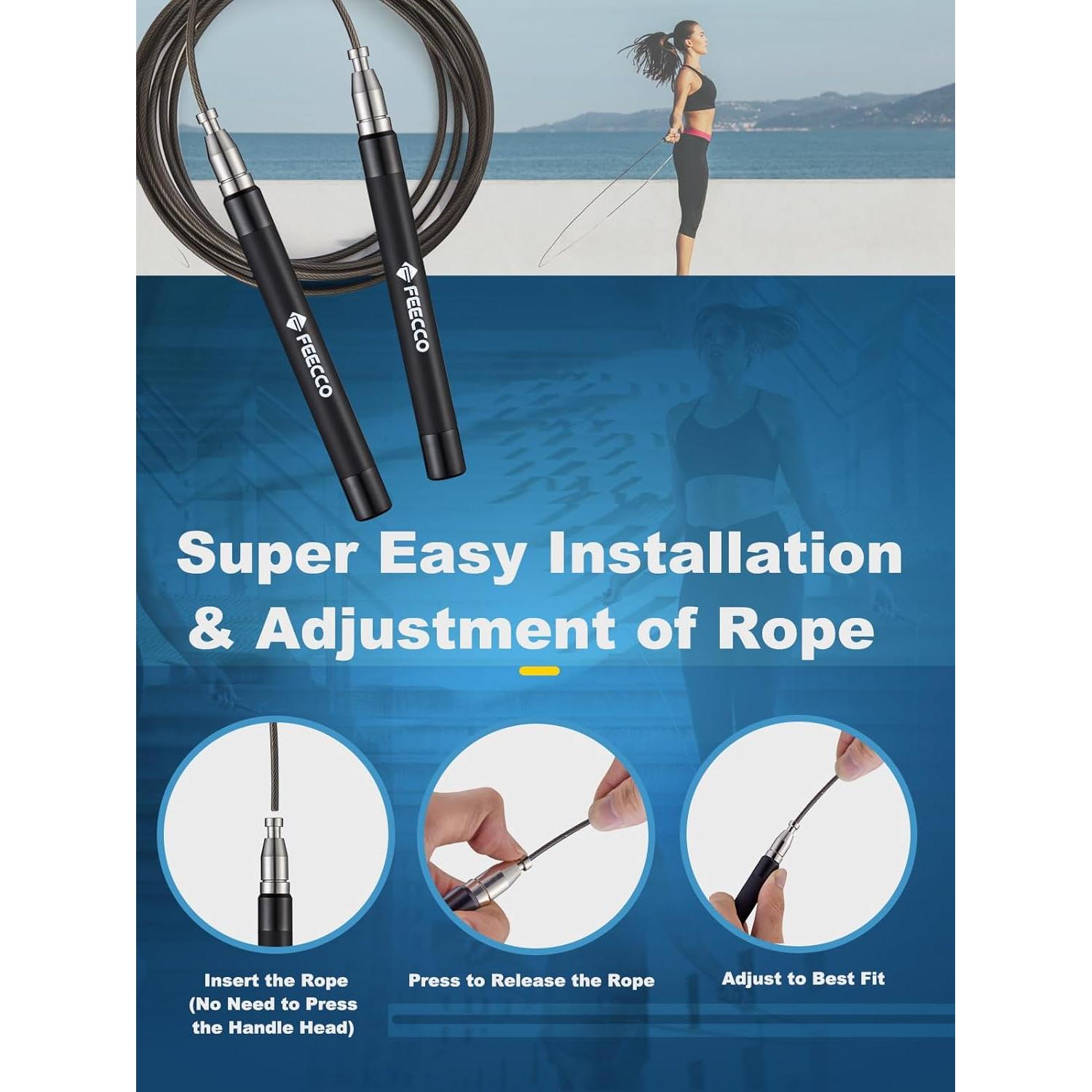 Cuerda de Salto Rápida FEECCO Agile Pro - Ajuste Rápido, 3m