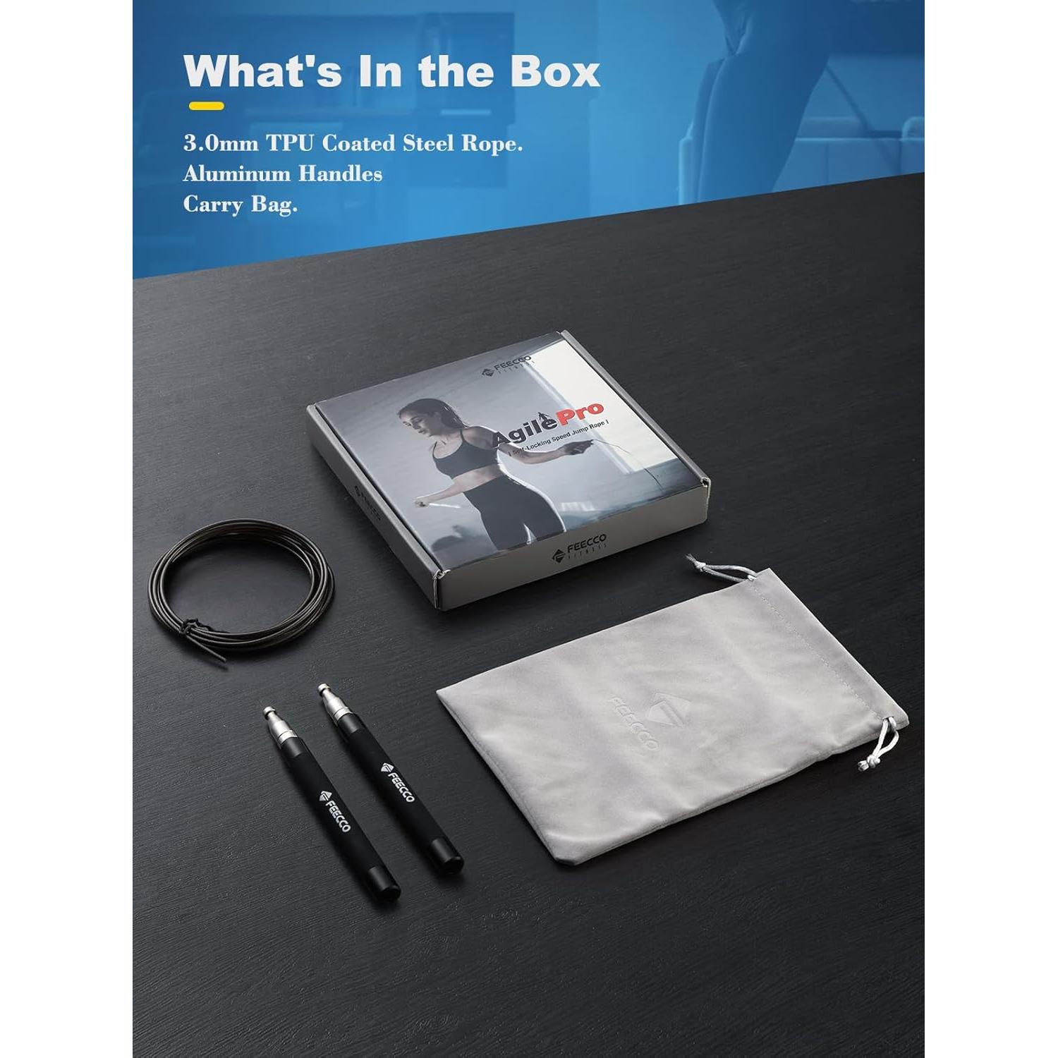 Cuerda de Salto Rápida FEECCO Agile Pro - Ajuste Rápido, 3m