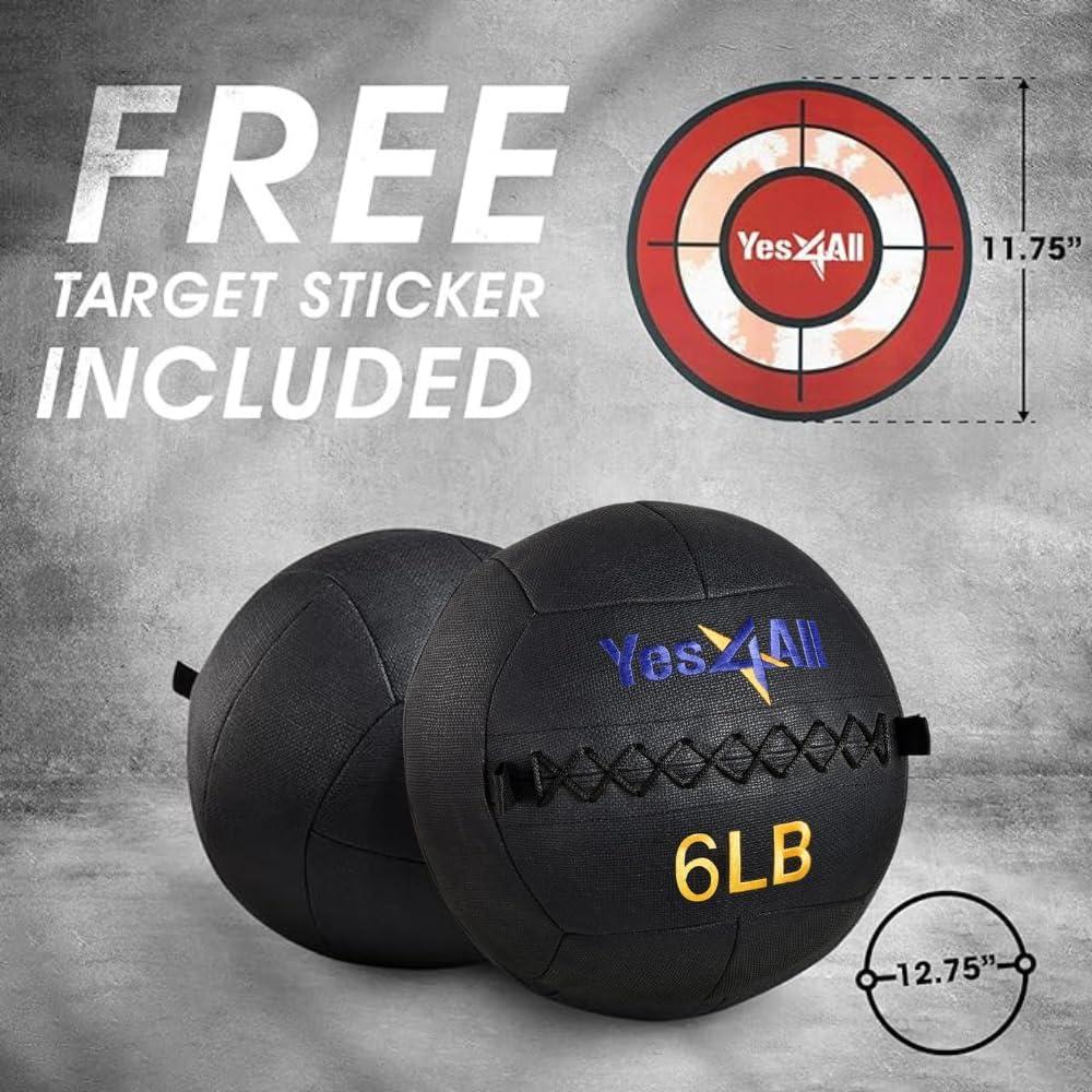 Pelota de Pared Yes4All 2.72 kg de Cuero Suave para Ejercicio