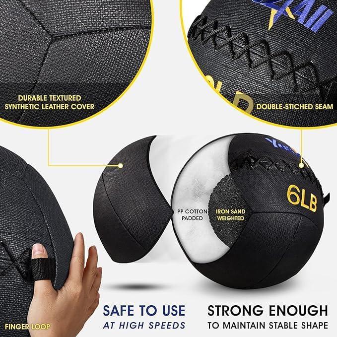 Pelota de Pared Yes4All 2.72 kg de Cuero Suave para Ejercicio