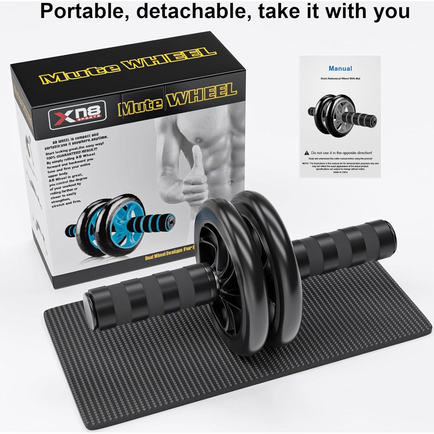 Rodillo Abdominal Bnlei Doble Rueda con Almohadilla