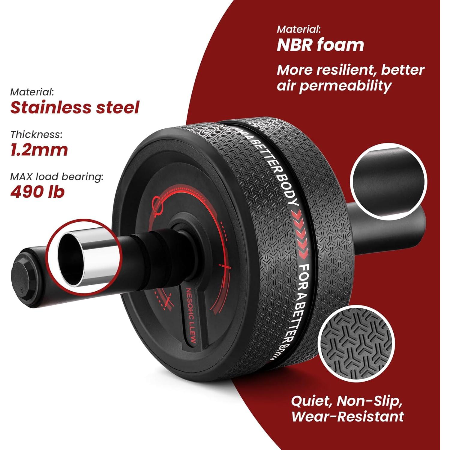 Rueda de Abdominales NESOHC-LLEW 3.4" Mejorada, 222 kg