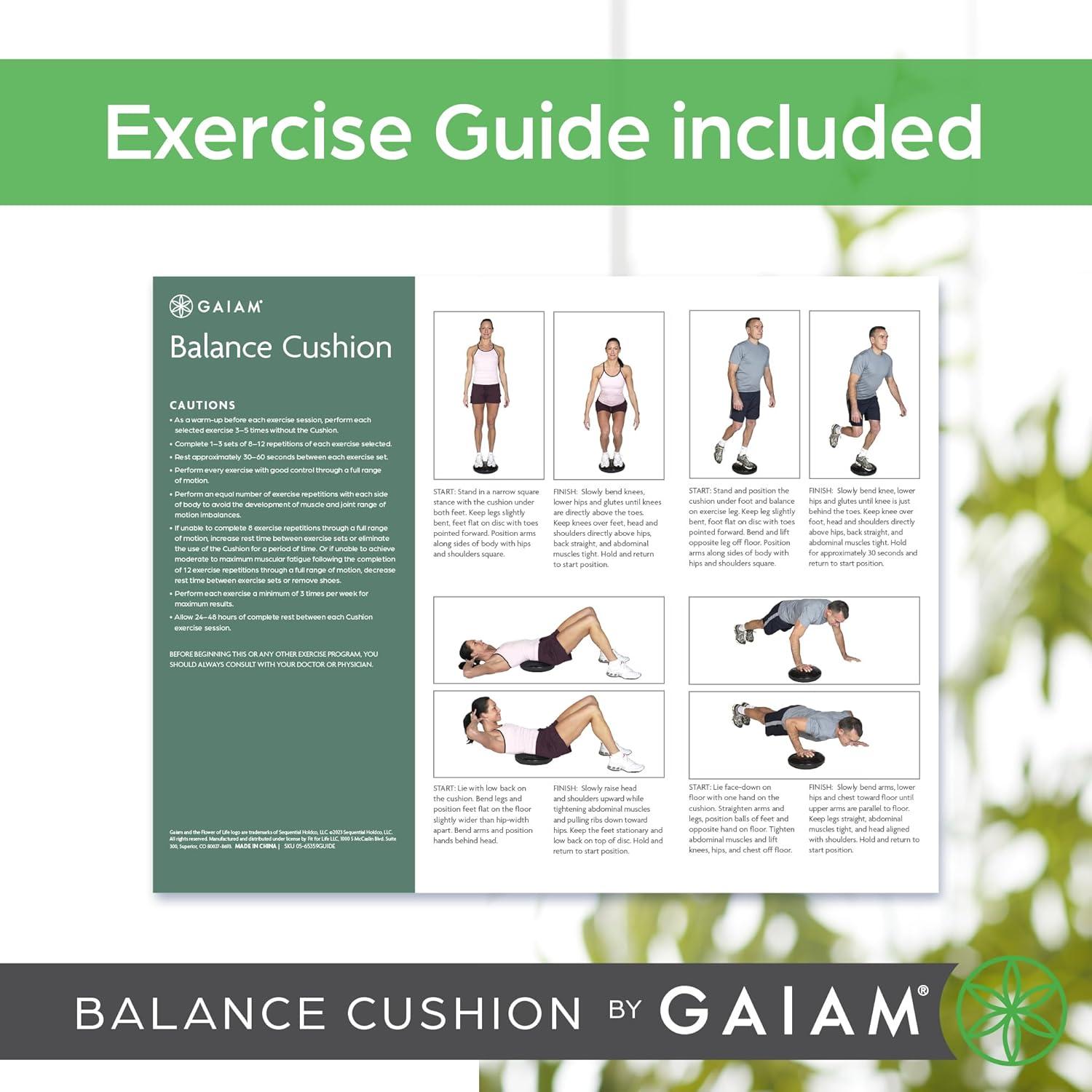 Disco de Equilibrio Gaiam 40.64 cm Cojín Inestabilidad Negro