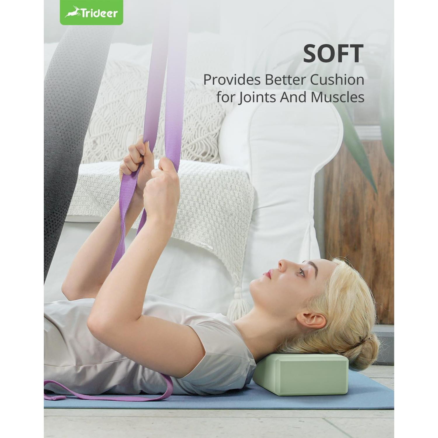 Bloques de Yoga Trideer 2 Pack Espuma Antideslizante Verde