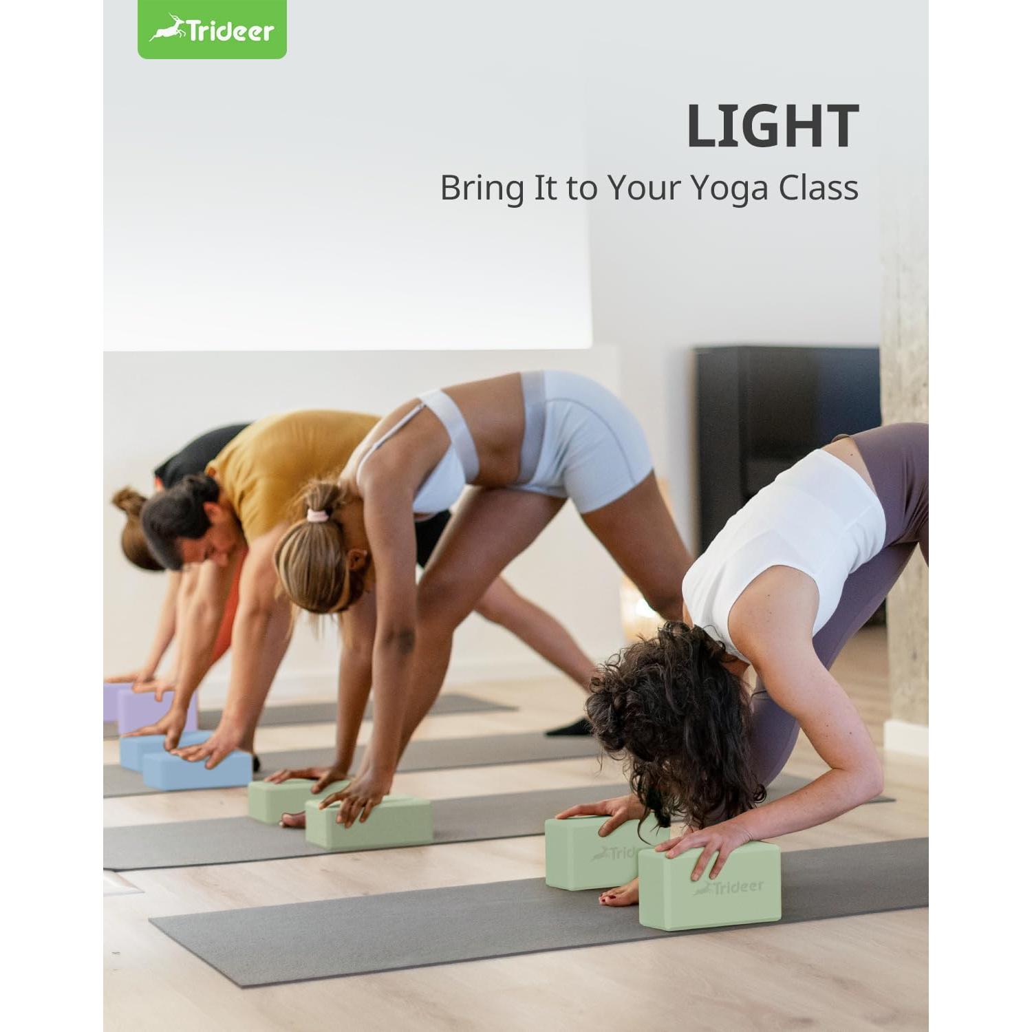 Bloques de Yoga Trideer 2 Pack Espuma Antideslizante Verde