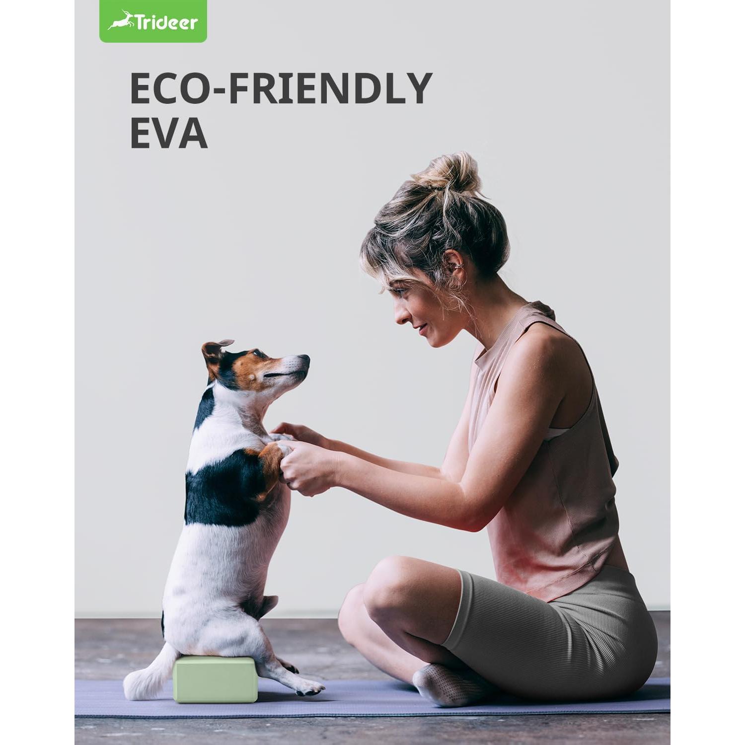 Bloques de Yoga Trideer 2 Pack Espuma Antideslizante Verde