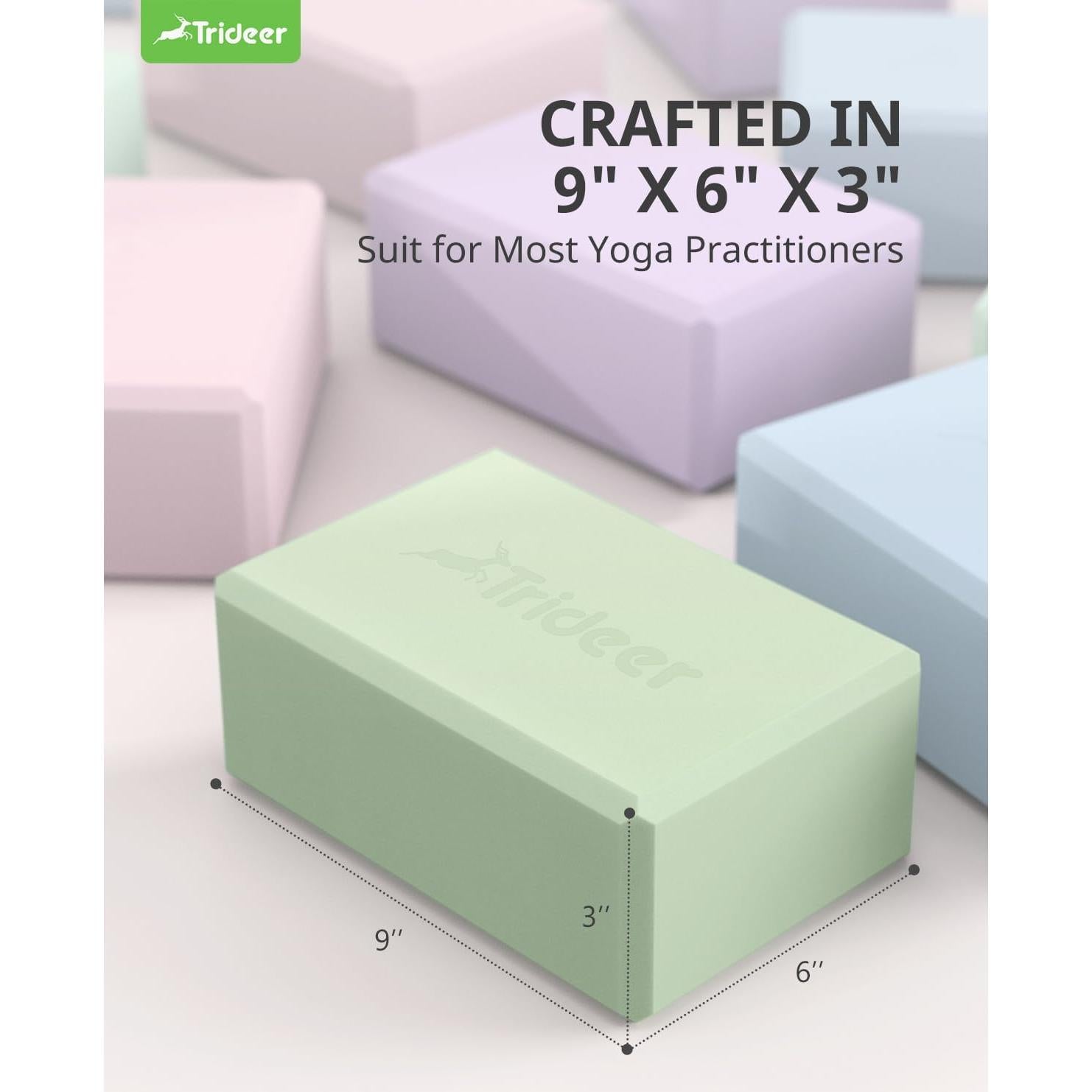 Bloques de Yoga Trideer 2 Pack Espuma Antideslizante Verde