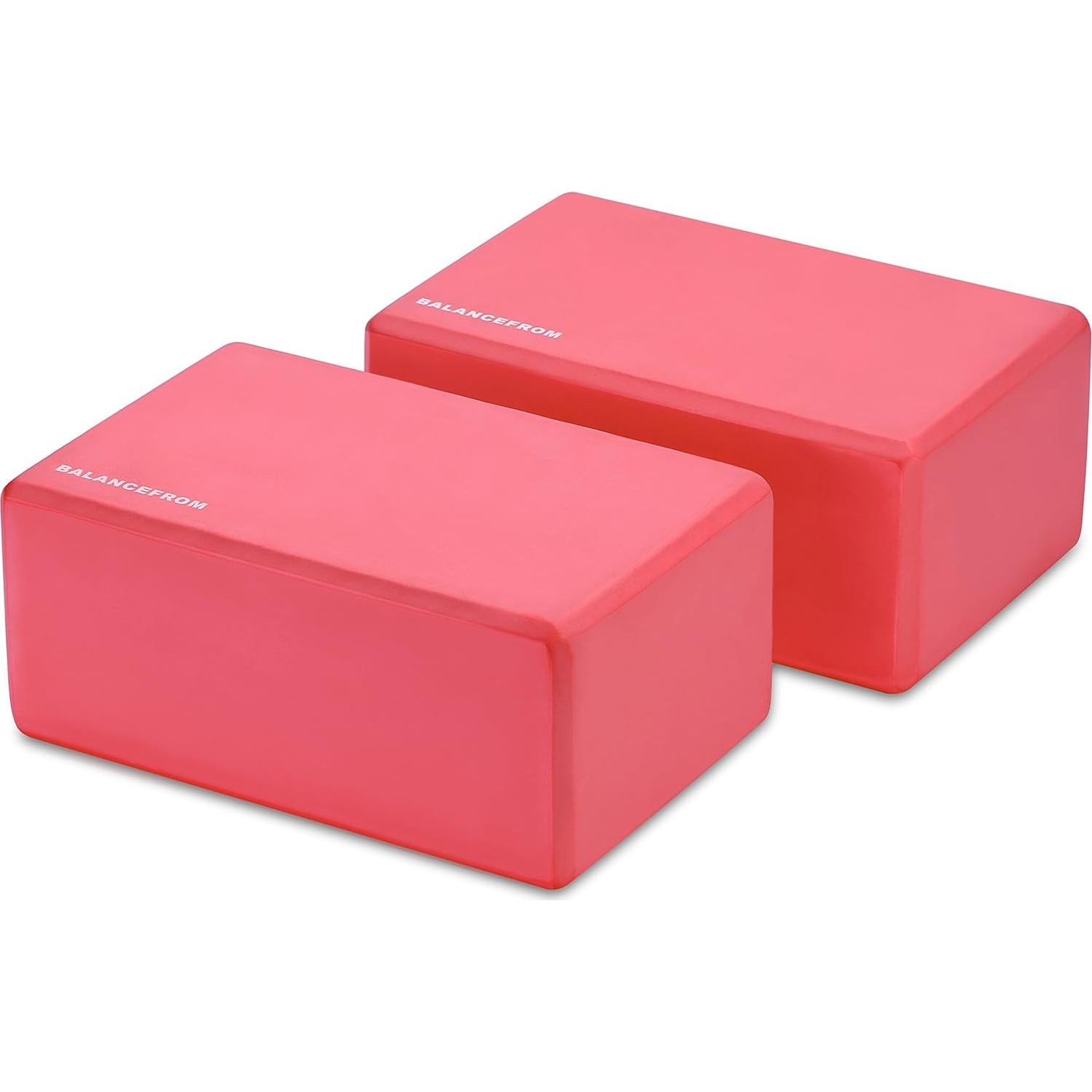 Juego de 2 Bloques de Yoga Fitvids GoYoga Rojo 22.86x15.24x10.16 cm