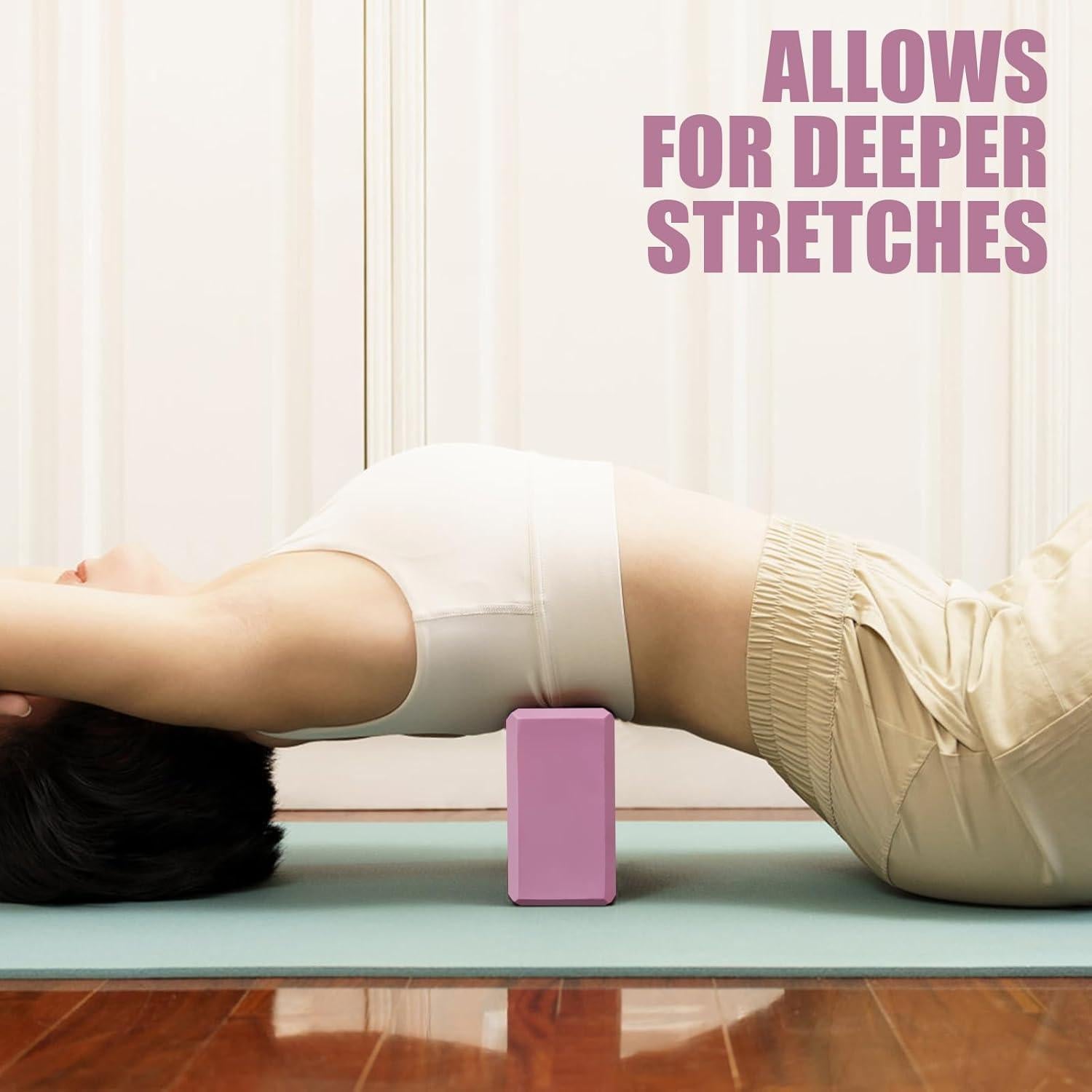 Bloques de Yoga Septo 2 Pcs Rosa 22.86x15.24x7.62cm EVA