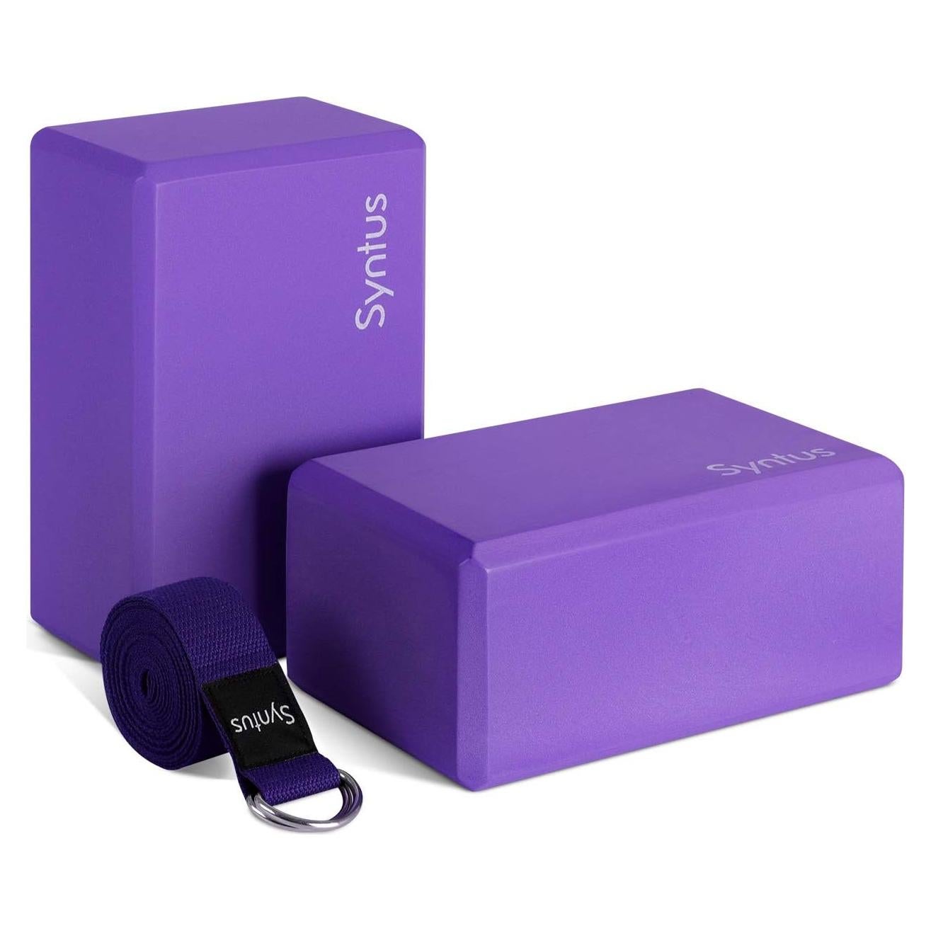 Conjunto de Bloques de Yoga y Correa Syntus - 2 Bloques 22.86x15.24x10.16 cm