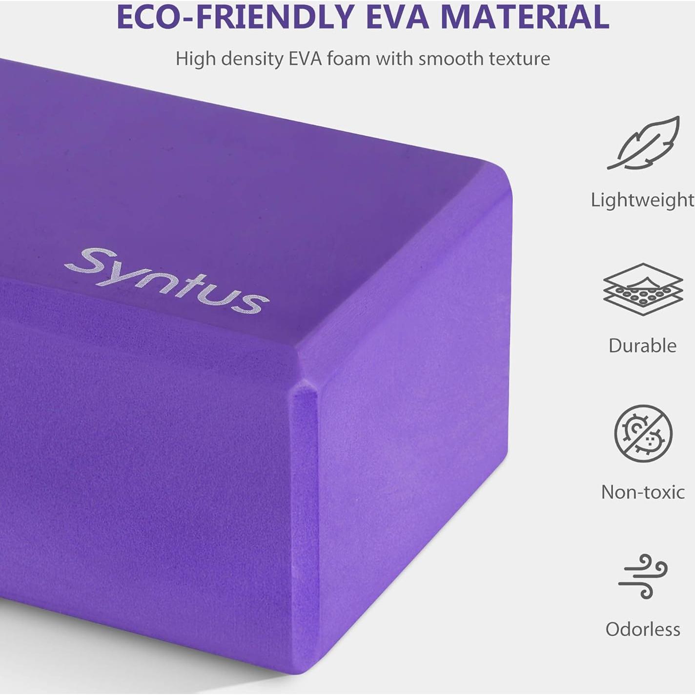 Conjunto de Bloques de Yoga y Correa Syntus - 2 Bloques 22.86x15.24x10.16 cm