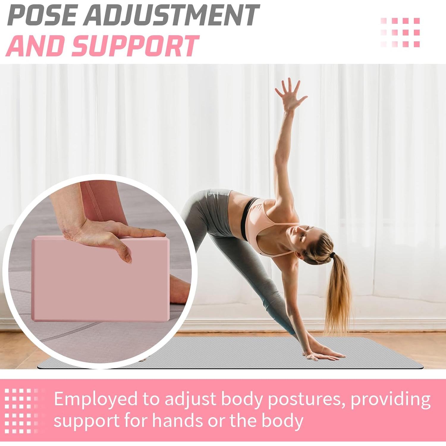 Bloques de Yoga Biguphate 2 Pack EVA Antideslizantes Rosa