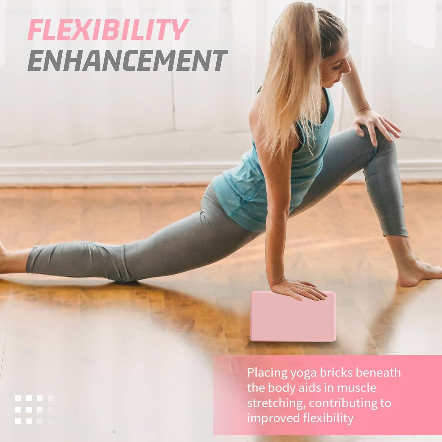 Bloques de Yoga Biguphate 2 Pack EVA Antideslizantes Rosa