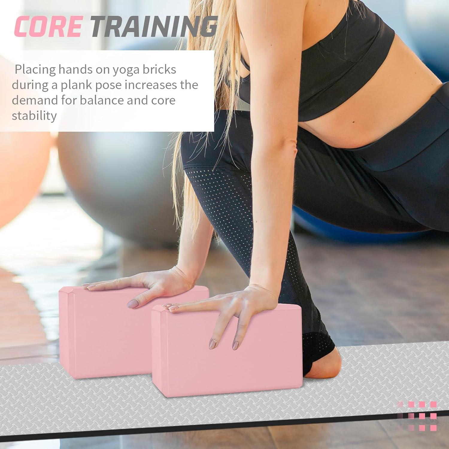 Bloques de Yoga Biguphate 2 Pack EVA Antideslizantes Rosa