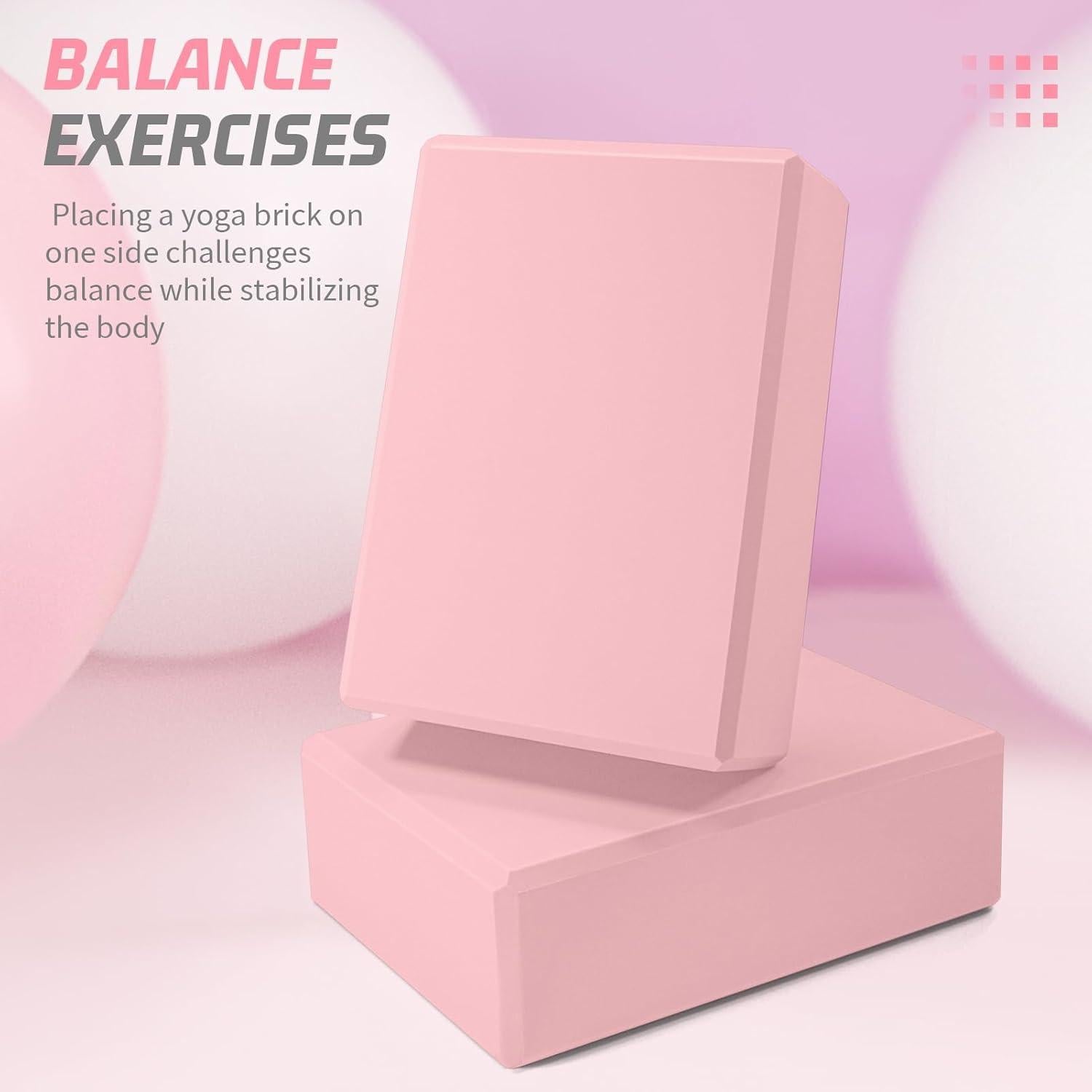 Bloques de Yoga Biguphate 2 Pack EVA Antideslizantes Rosa