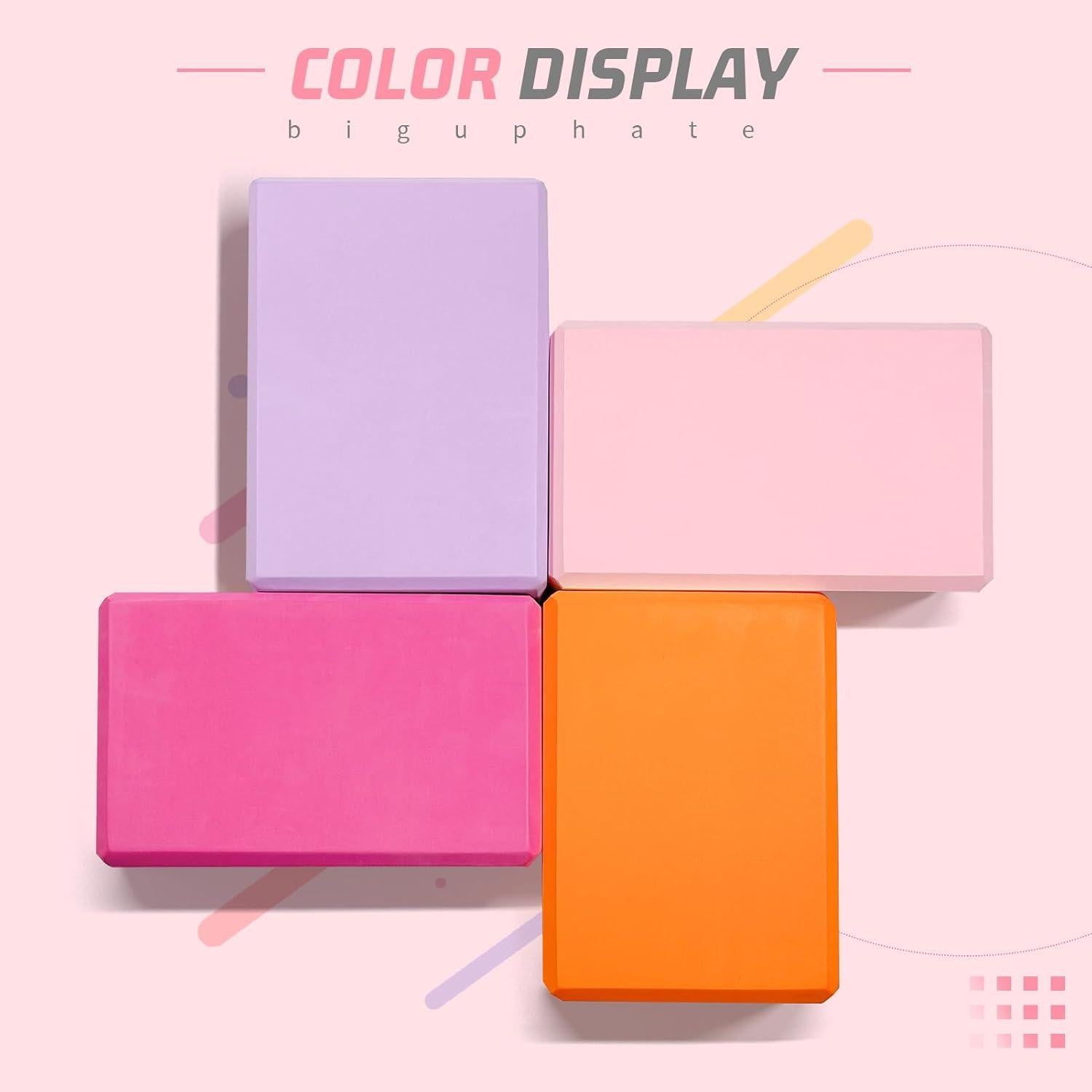 Bloques de Yoga Biguphate 2 Pack EVA Antideslizantes Rosa