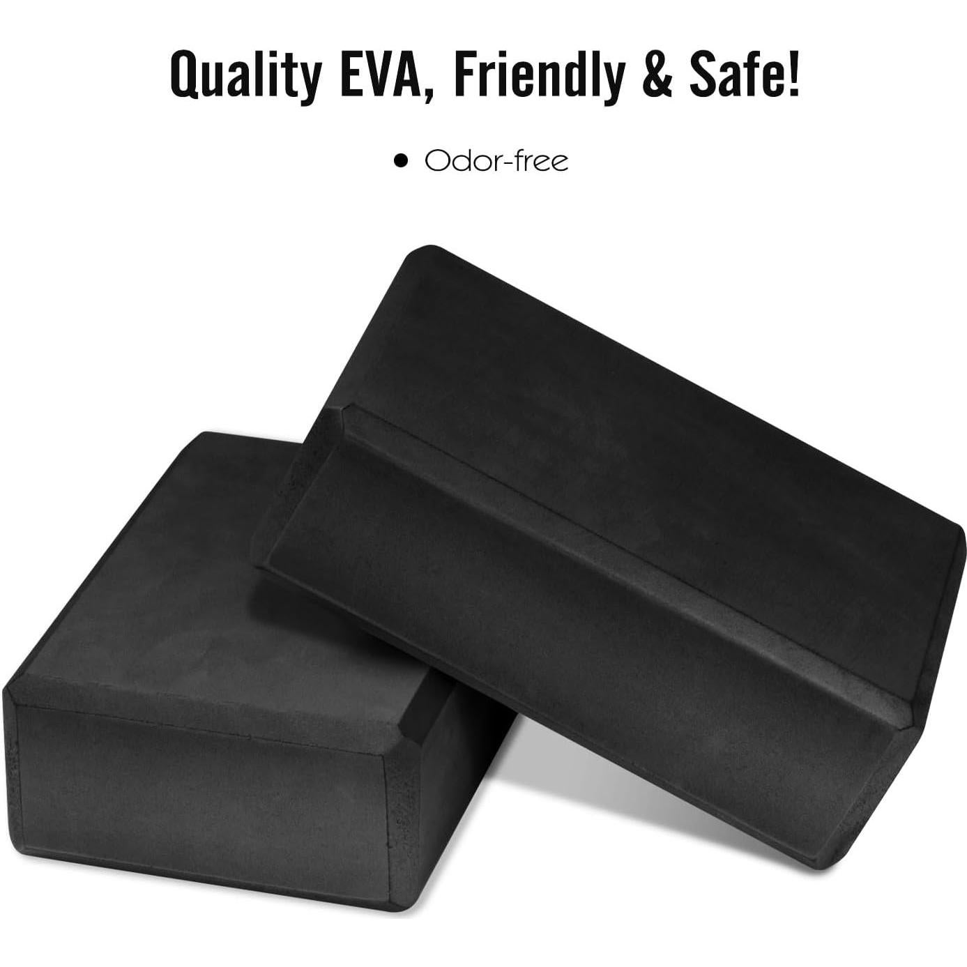 Bloques de Yoga MoKo 2 Piezas Espuma EVA 23x15x8cm Negro