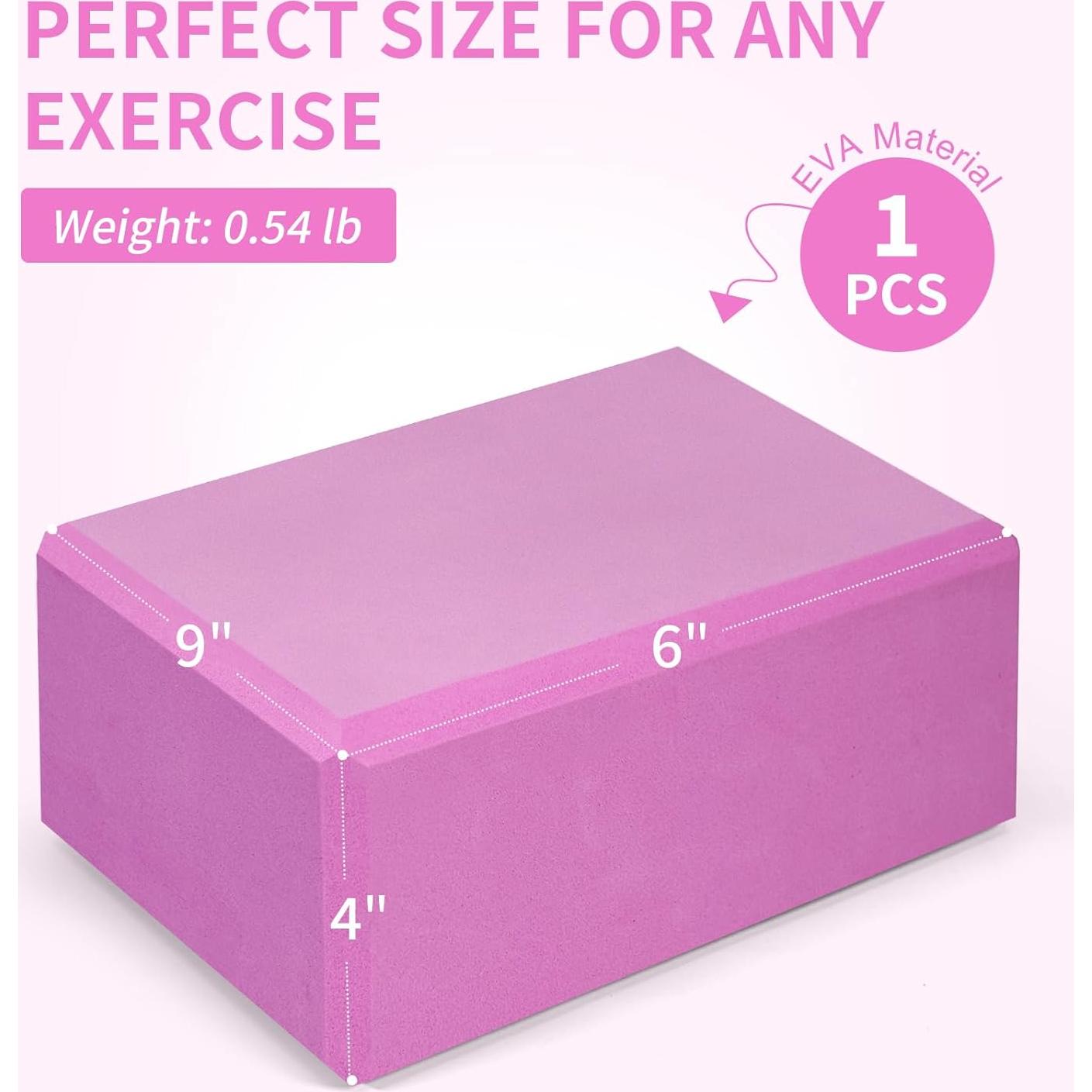 Bloque de Yoga H.J. Immbir Magenta 22.86x15.24x10.16 cm Antideslizante