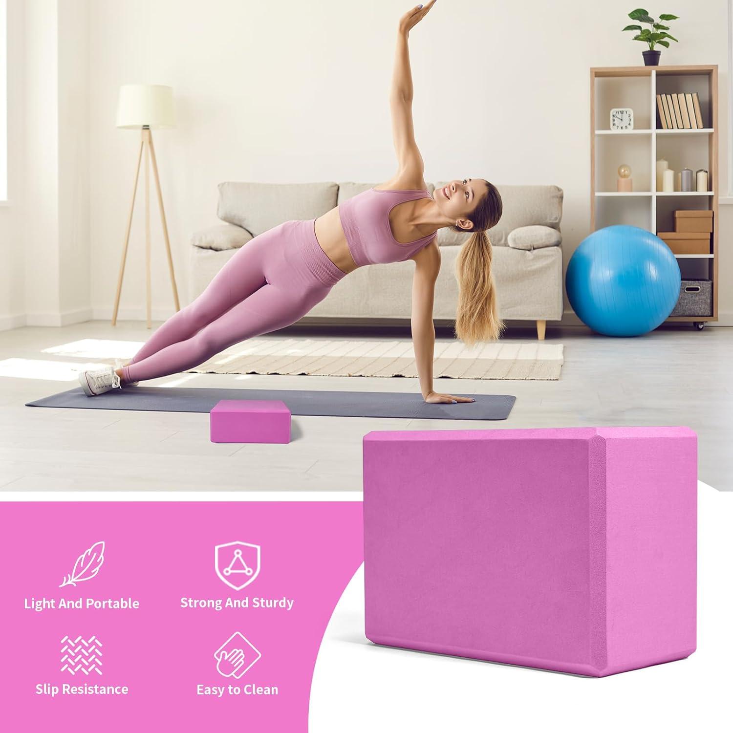 Bloque de Yoga H.J. Immbir Magenta 22.86x15.24x10.16 cm Antideslizante