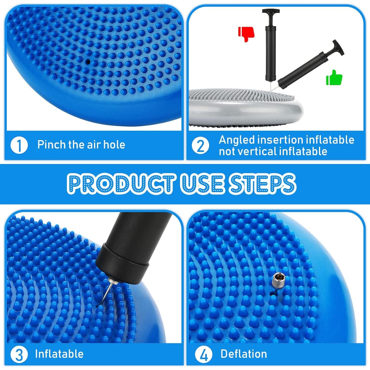 Almohadilla de Equilibrio Inflable Jerify 4 Pcs 34 cm PVC