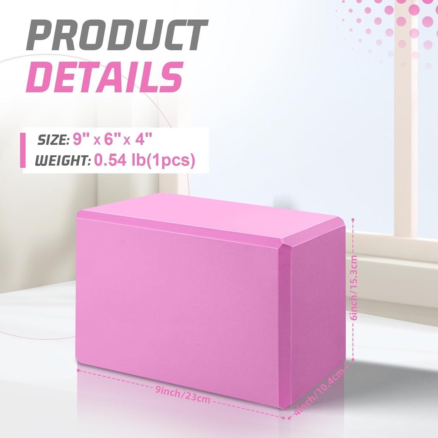 Bloque de Yoga Biguphate EVA Antideslizante 23x15x10cm Magenta