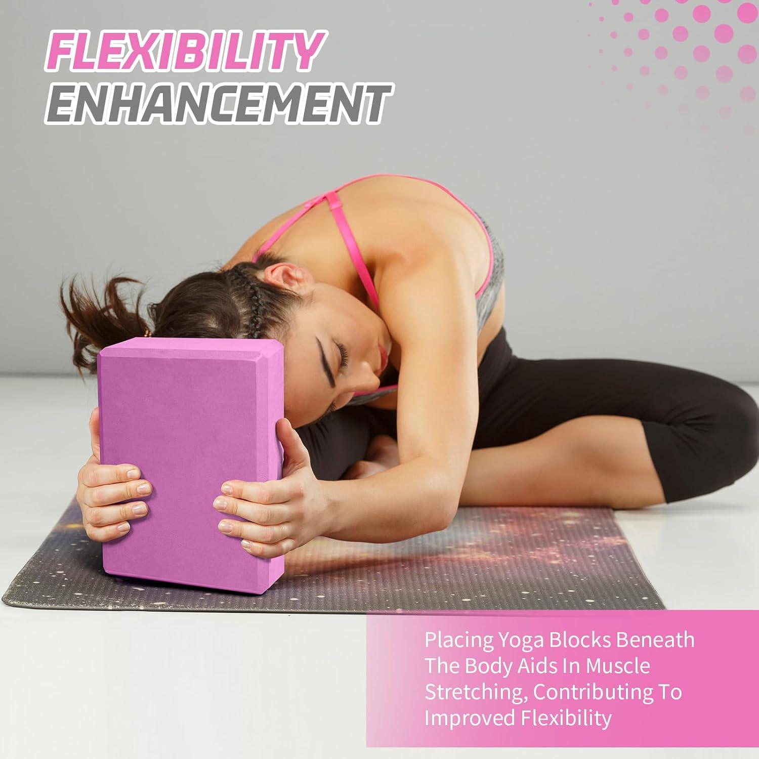 Bloque de Yoga Biguphate EVA Antideslizante 23x15x10cm Magenta