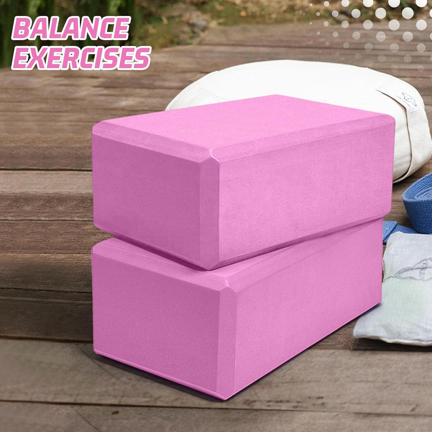 Bloque de Yoga Biguphate EVA Antideslizante 23x15x10cm Magenta