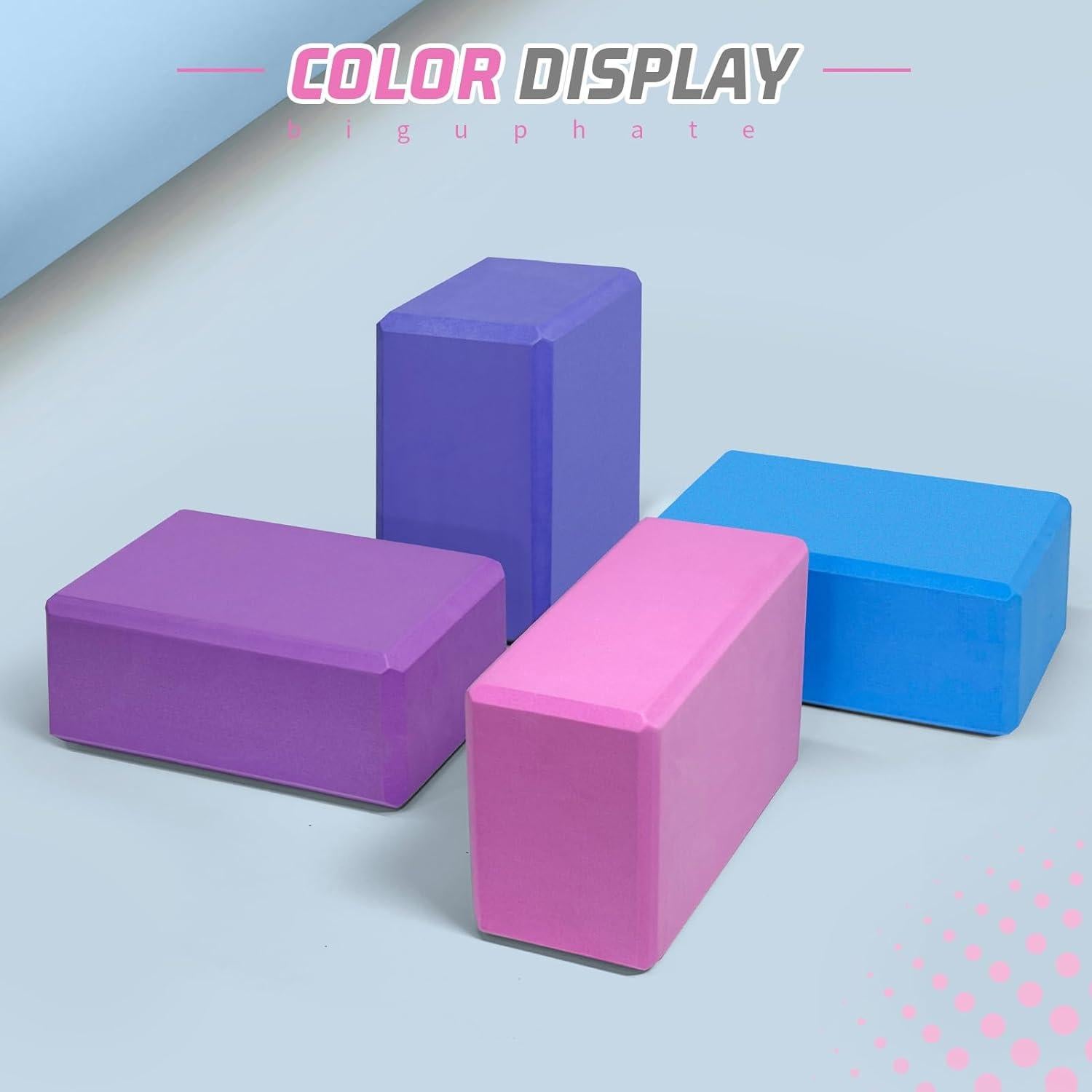 Bloque de Yoga Biguphate EVA Antideslizante 23x15x10cm Magenta