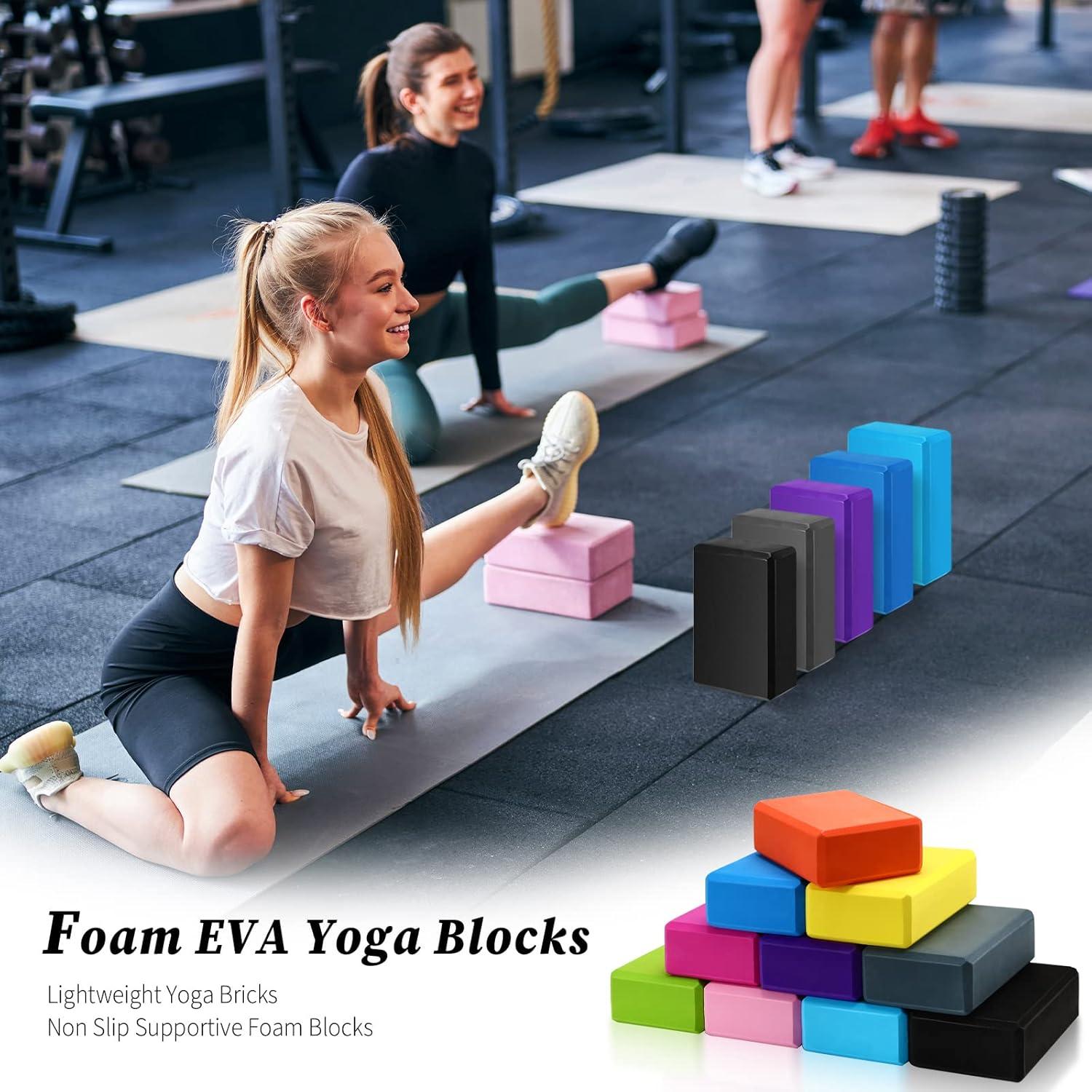 10 Bloques de Yoga EVA Antideslizantes Yilloog 23x15x7.5cm
